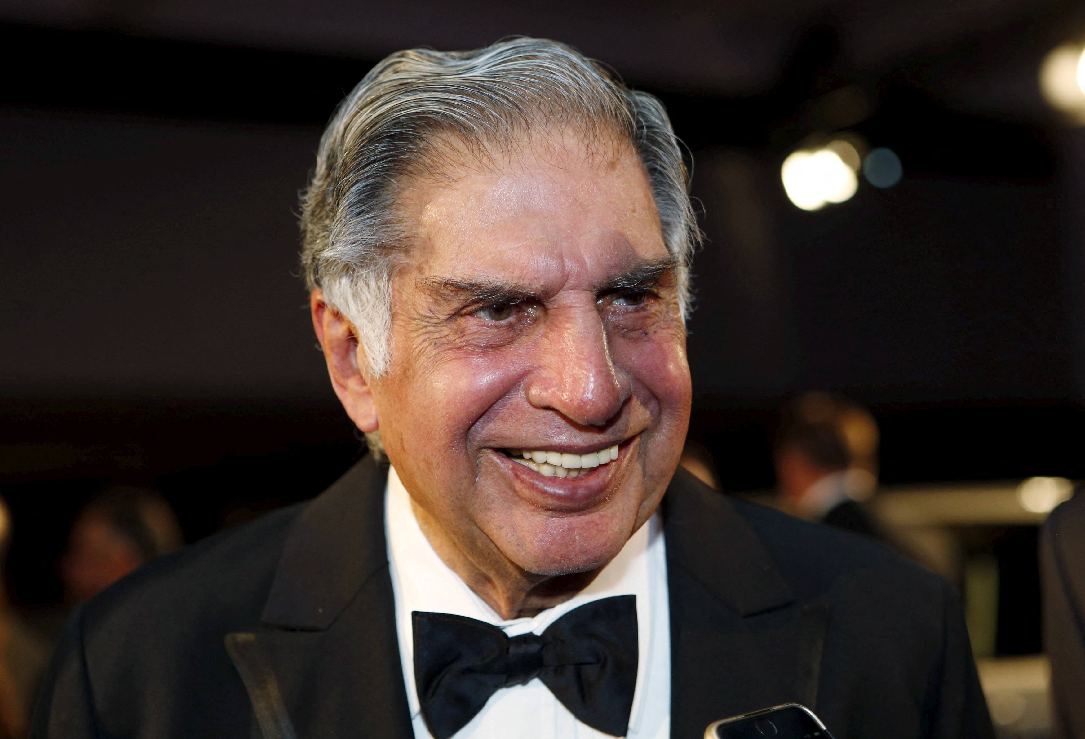 Ratan Tata, chairman emeritus of Tata Sons, attends an event where he was inducted into the 2015 Automotive Hall of Fame in Detroit,