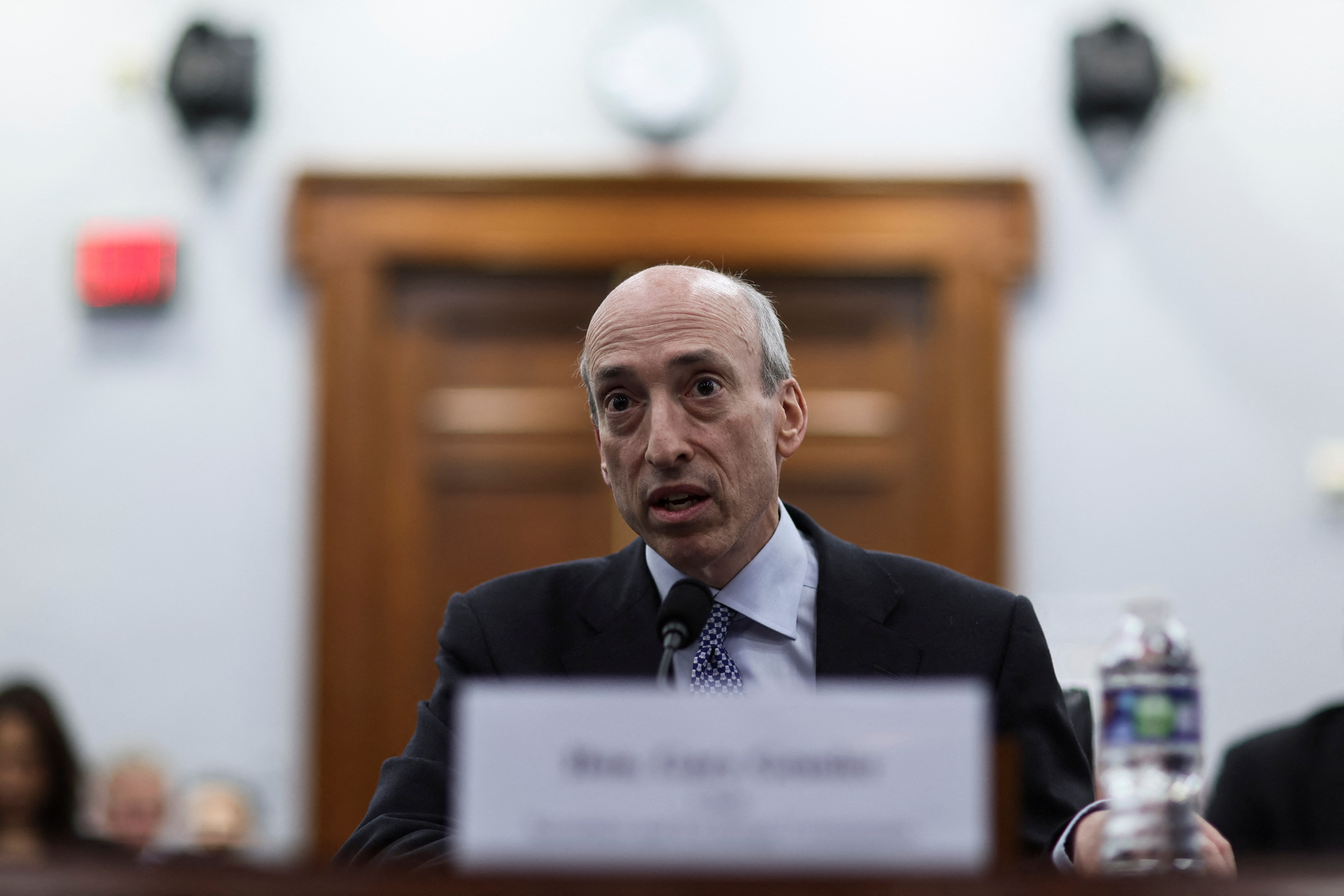 SEC Chairman Gary Gensler testifies on budget before a House Financial Services and General Government Subcommittee hearing on Capitol Hill in W