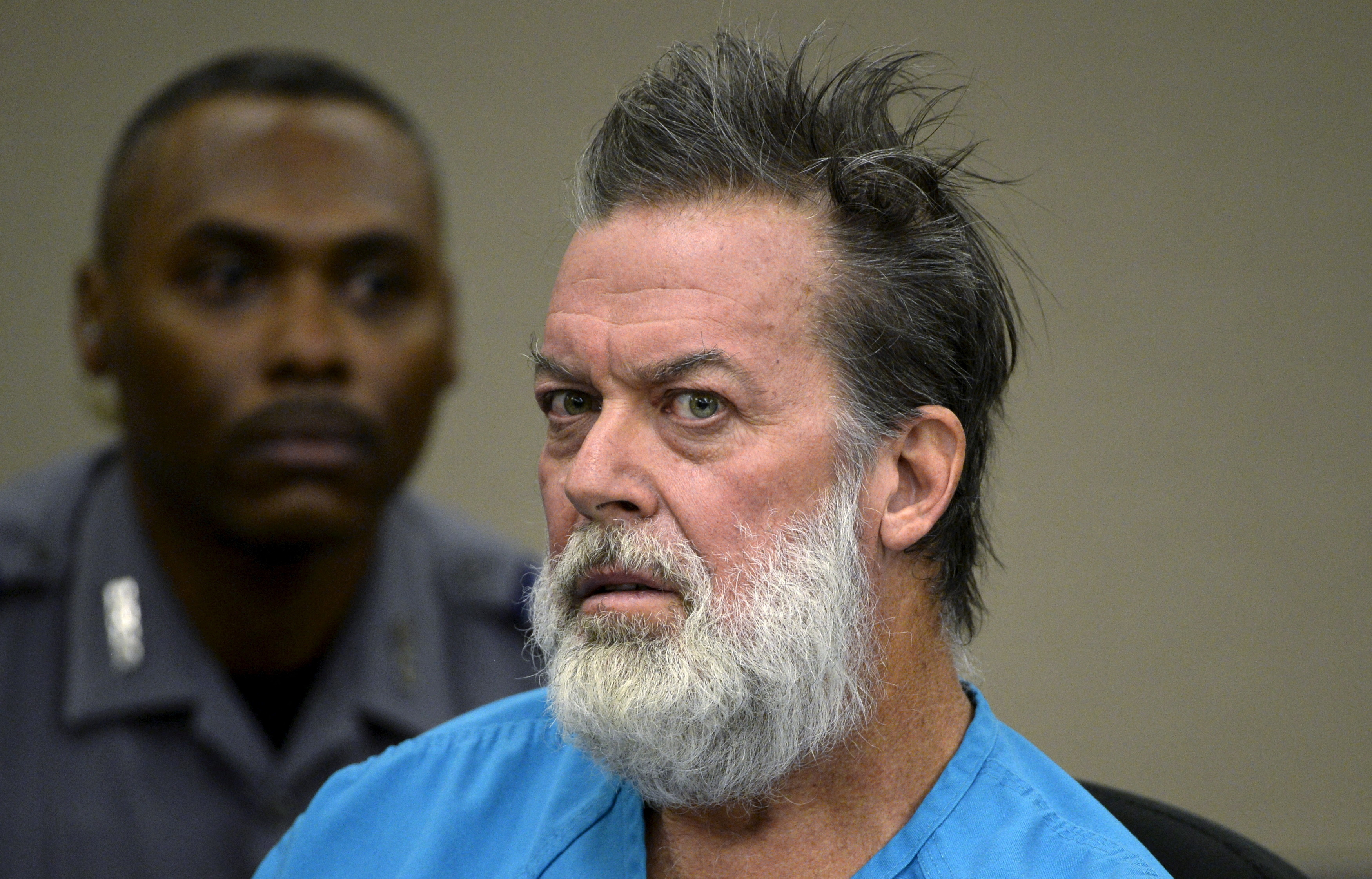 Robert Lewis Dear accused of shooting three people to death at a Planned Parenthood clinic in Colorado attends his hearing in Colorado Springs