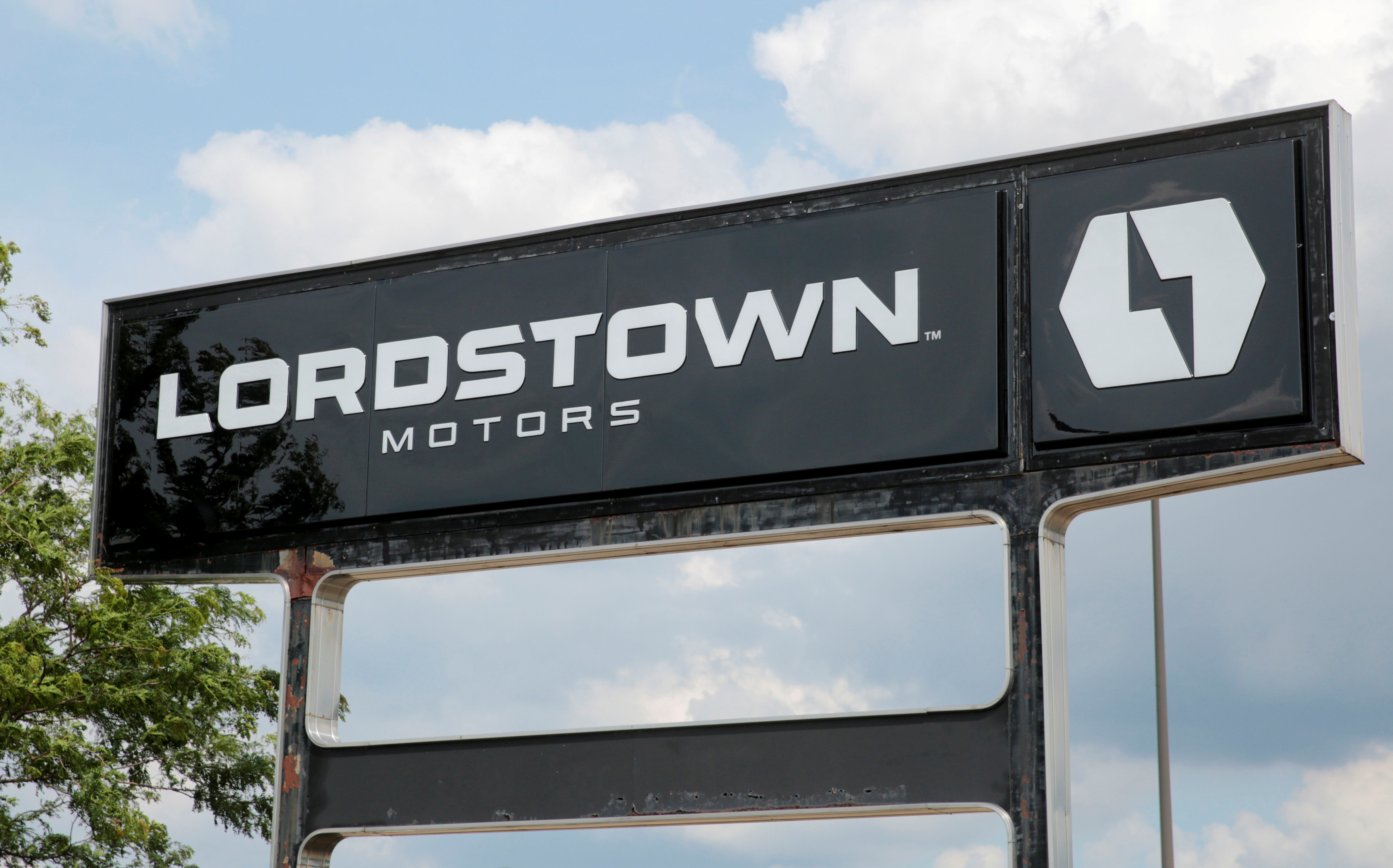 A Lordstown Motors sign is seen outside the Lordstown Assembly Plant