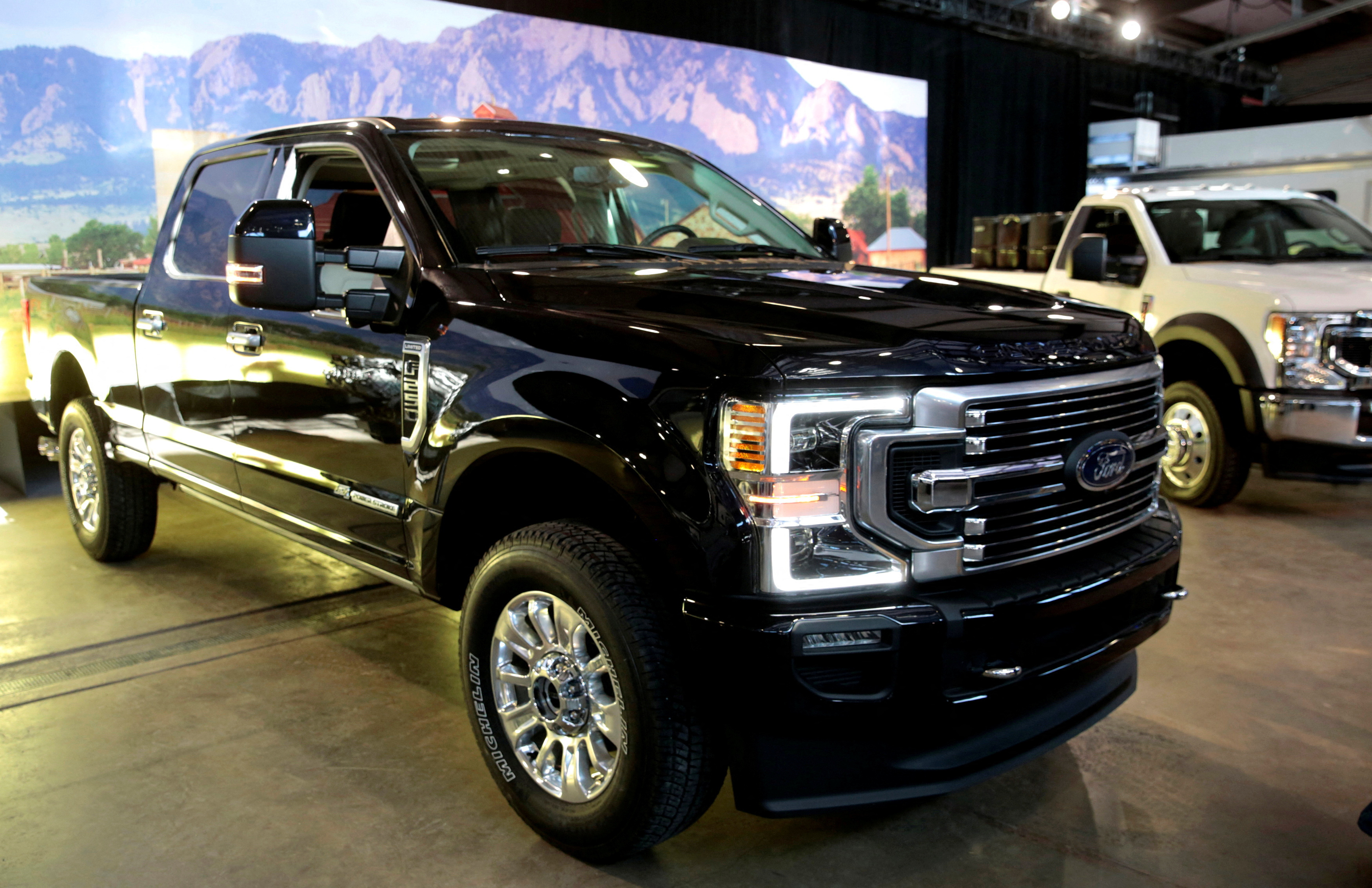 Ford Motor Co. displays its new 2020 F-Series Super Duty pickup truck in Detroit,