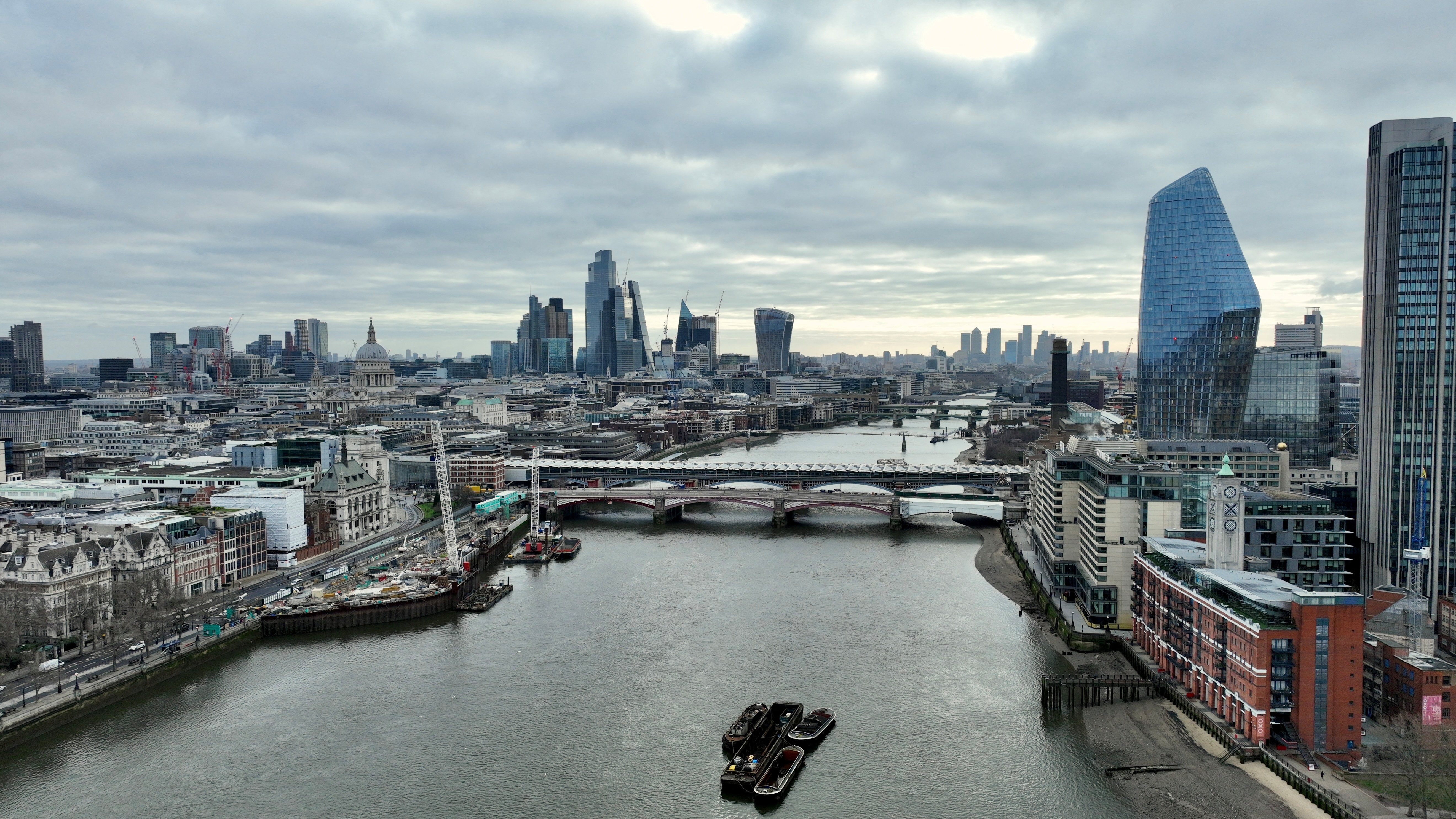 A view of the British capital's twin financial powerhouse