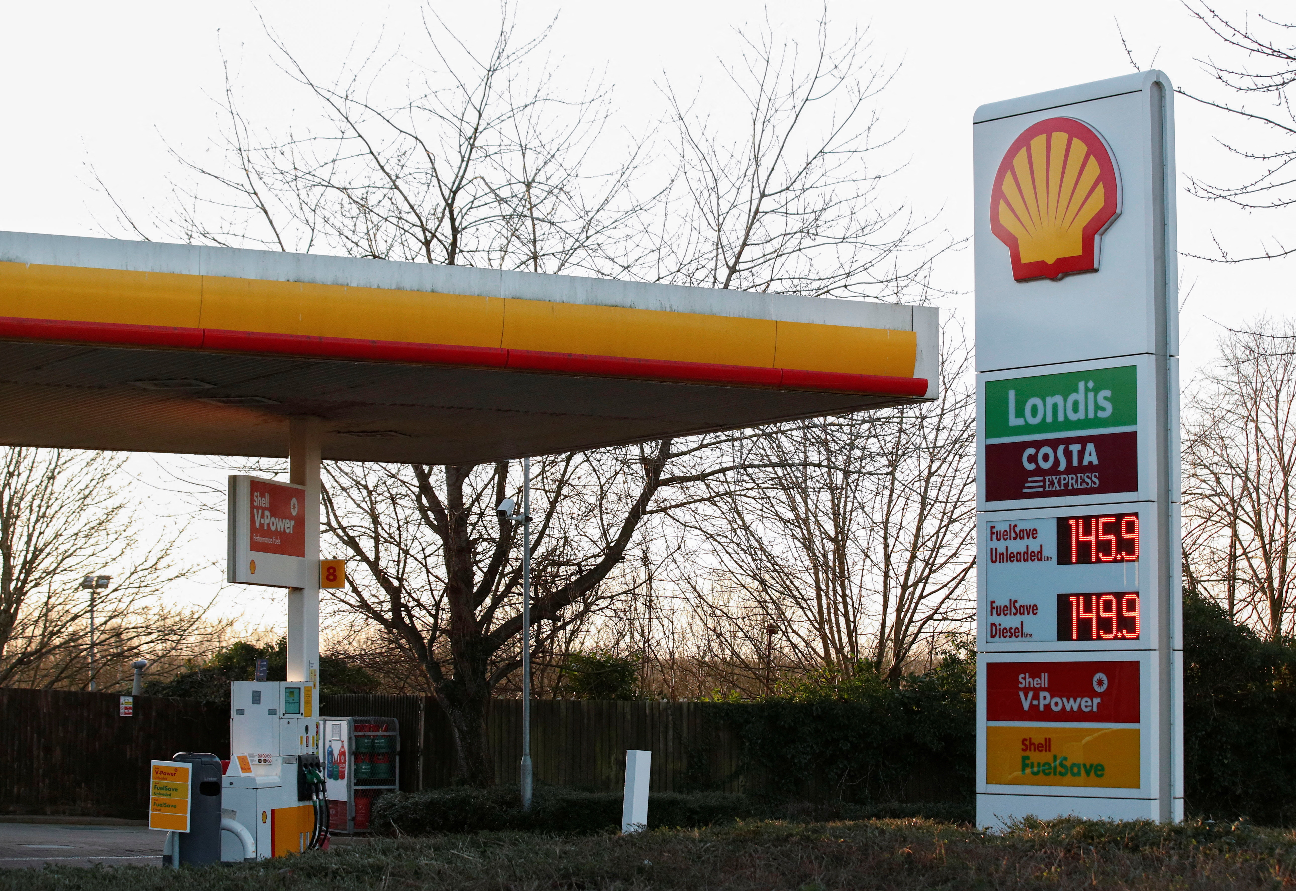 General view of a Shell petrol station