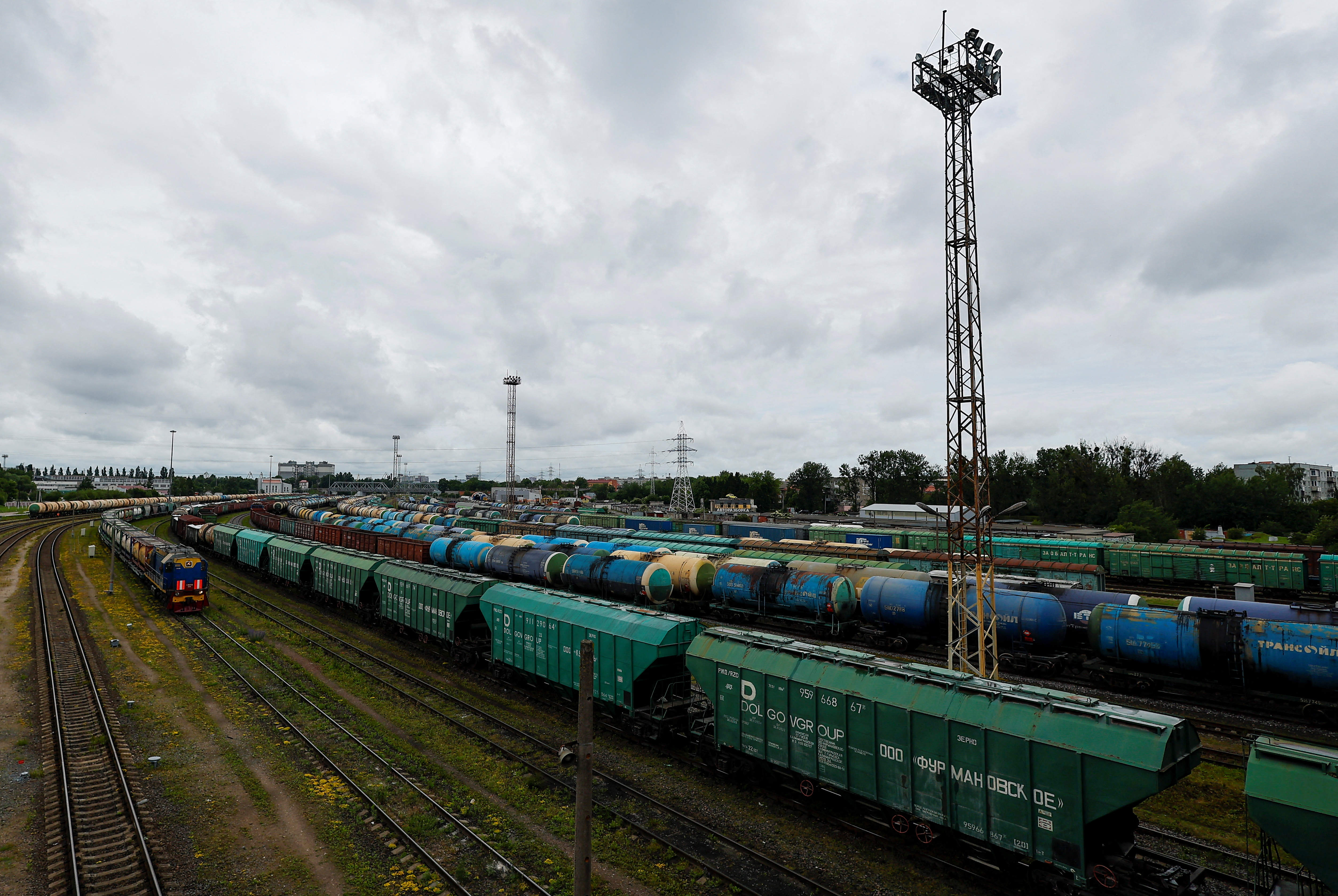 A view shows railway cars in Kaliningrad