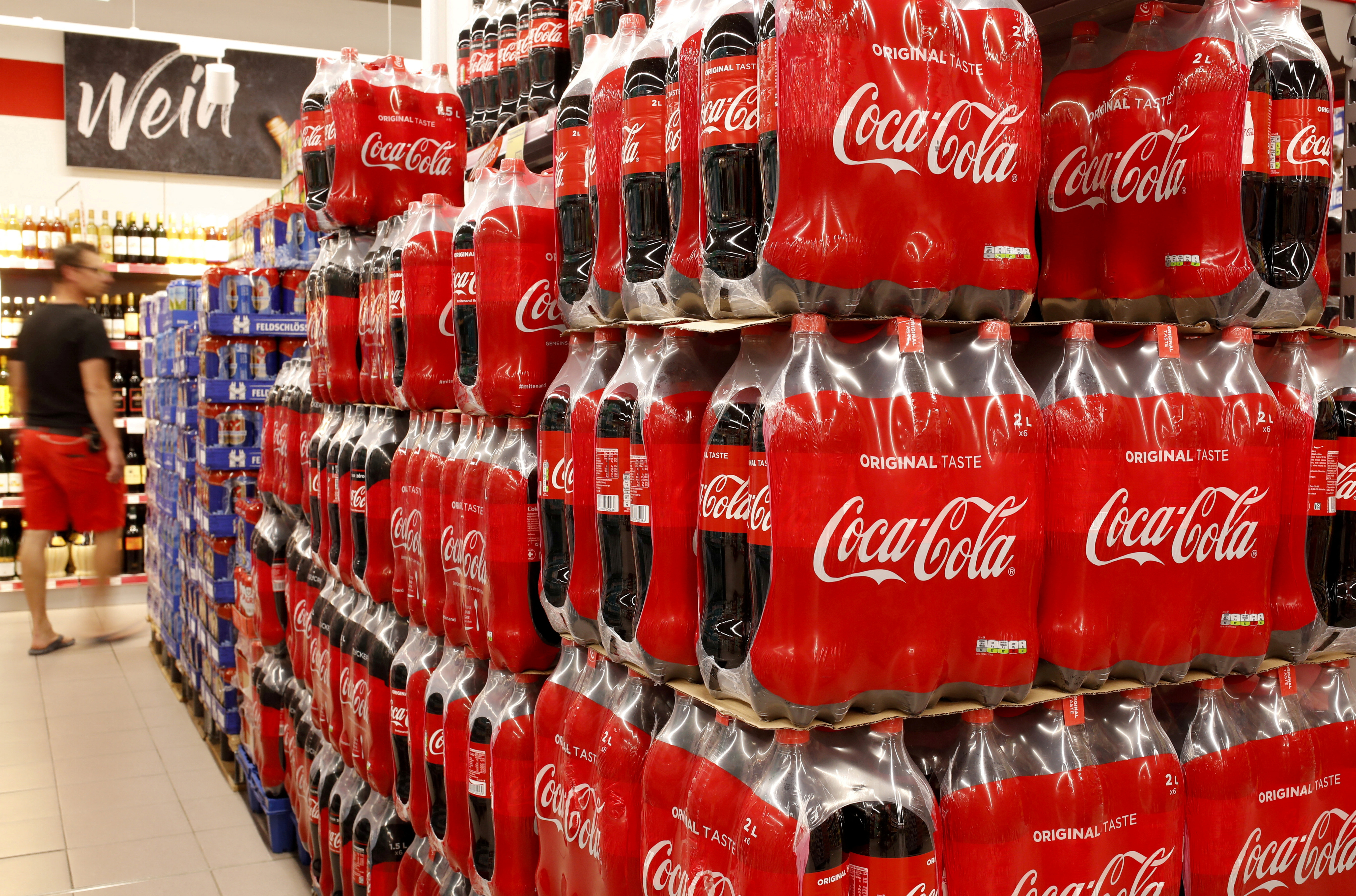 Bottles of Coca-Cola are displayed at a supermarket in Glattbrugg, Switzerland June 26, 2020.