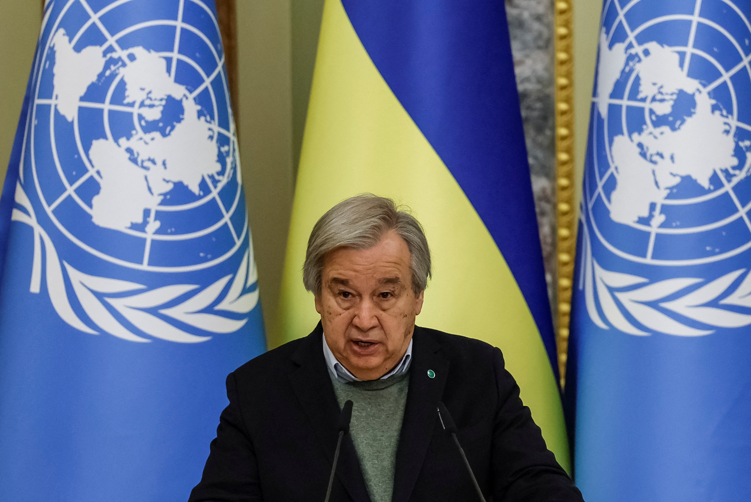 U.N. Secretary-General Antonio Guterres visits in Kyiv