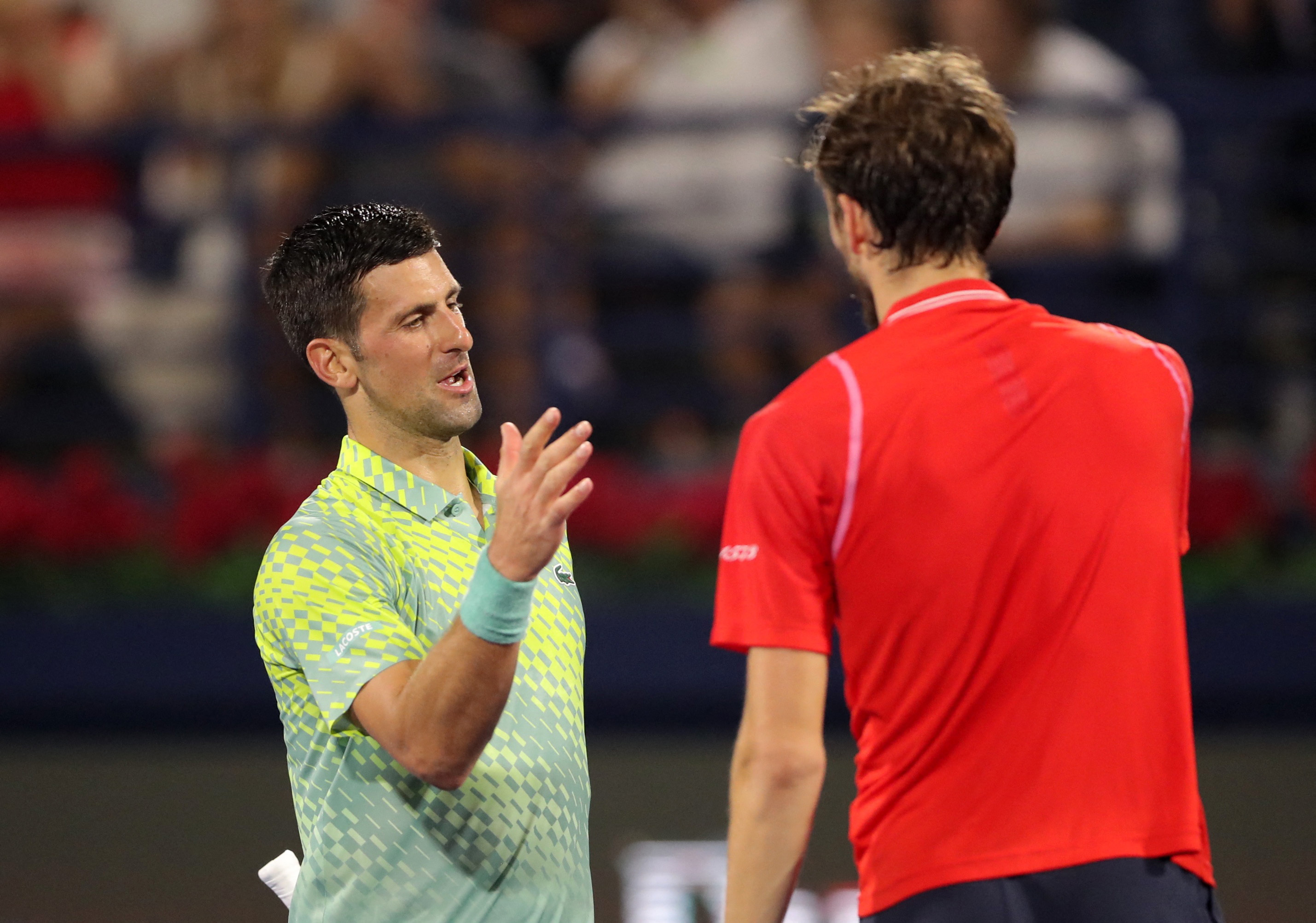 Result - Dubai R1: [1] N. Djokovic def. [Q] T. Machac 6-3 3-6 7-6