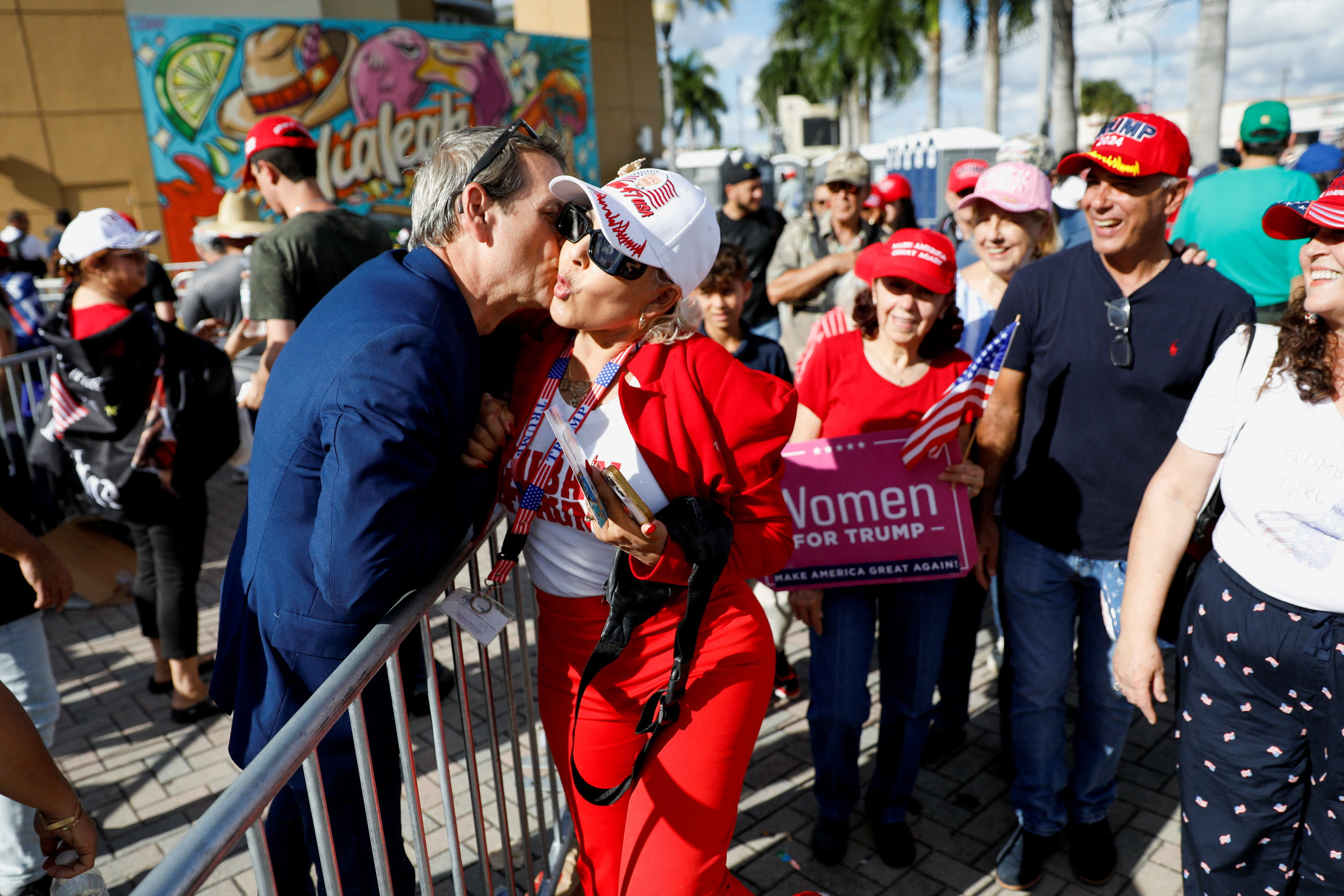 Trump likens prosecutions to Cuba regime while courting Hispanic vote ...