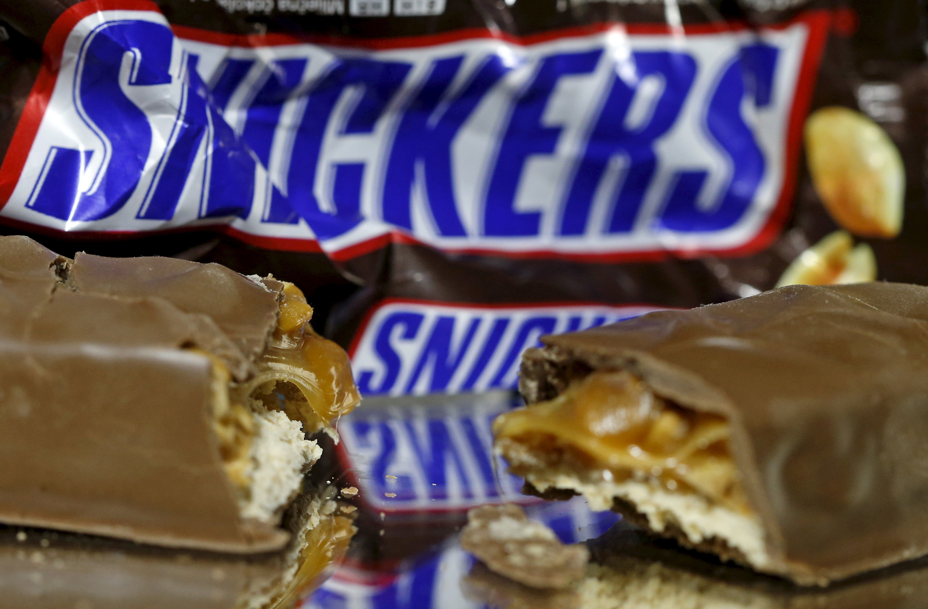 Snickers bars are seen in this picture illustration