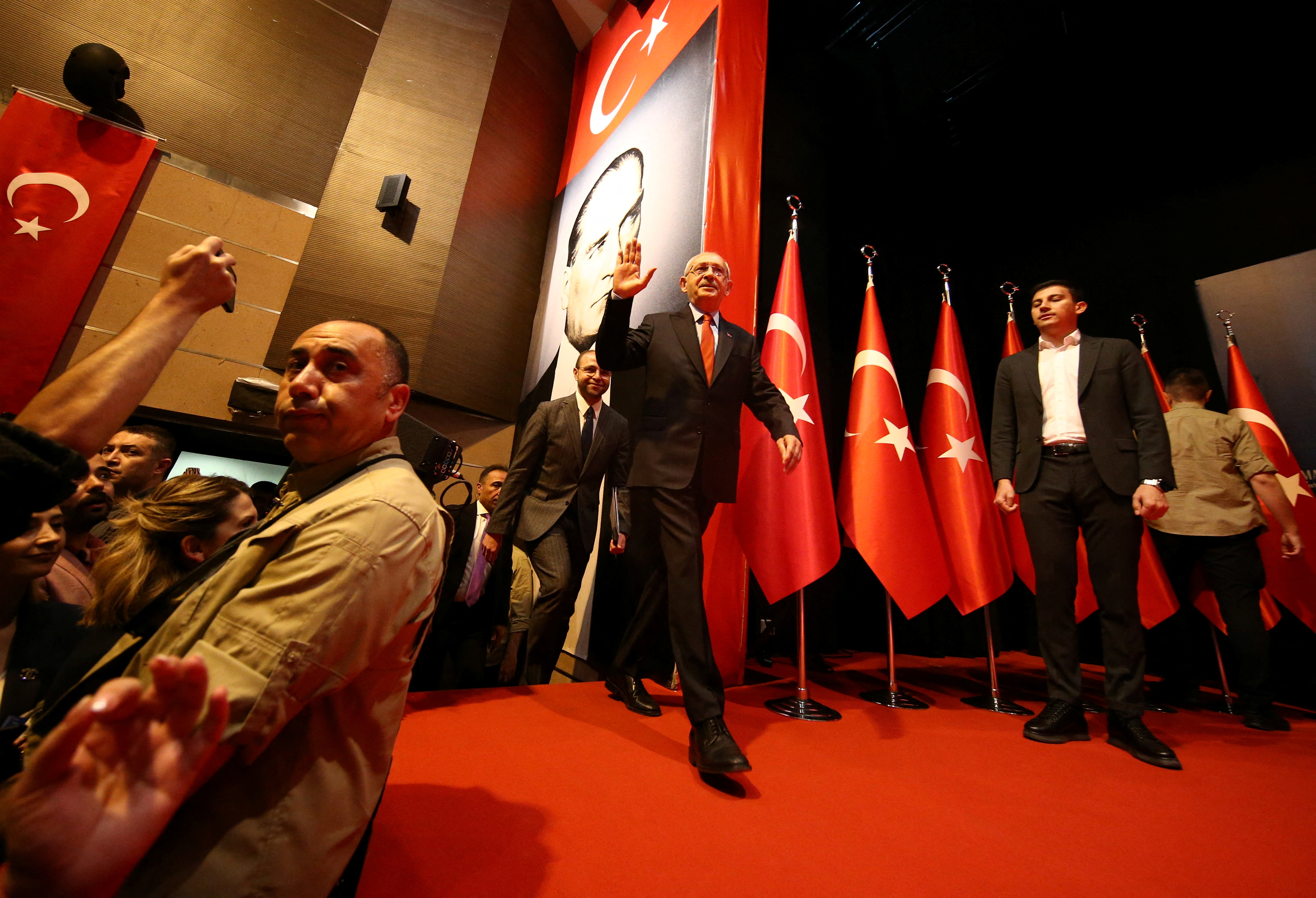 Presidential candidate of Turkey's main opposition alliance Kilicdaroglu holds a press conference in Ankara