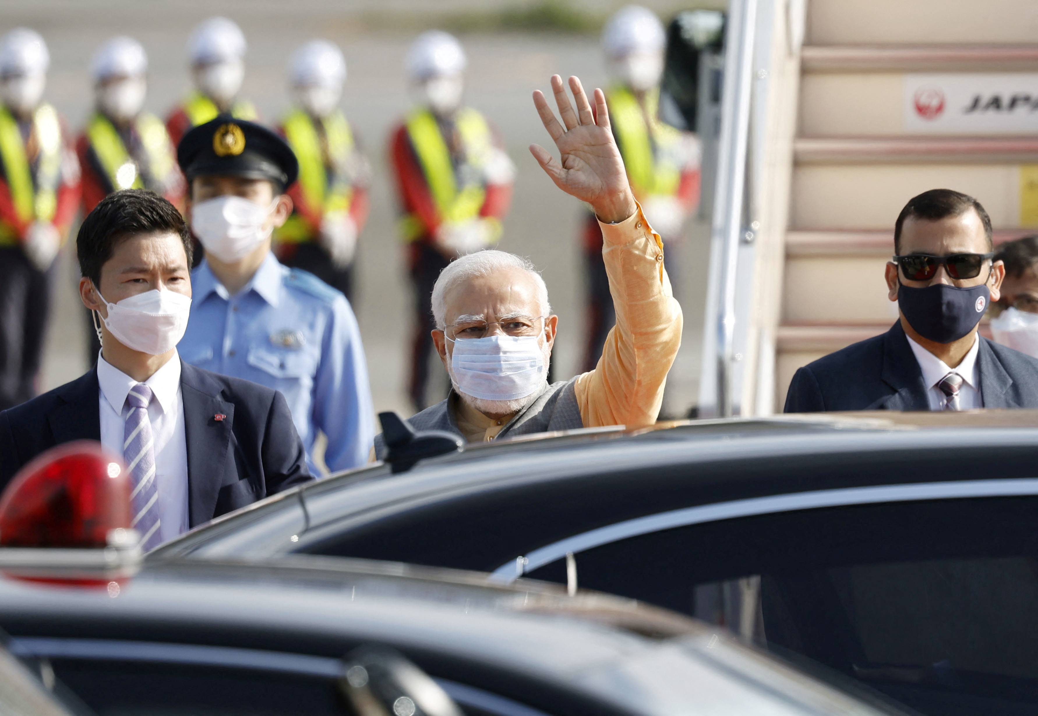 Indian PM Modi waves ahead of Quad Leaders' Summit in Tokyo