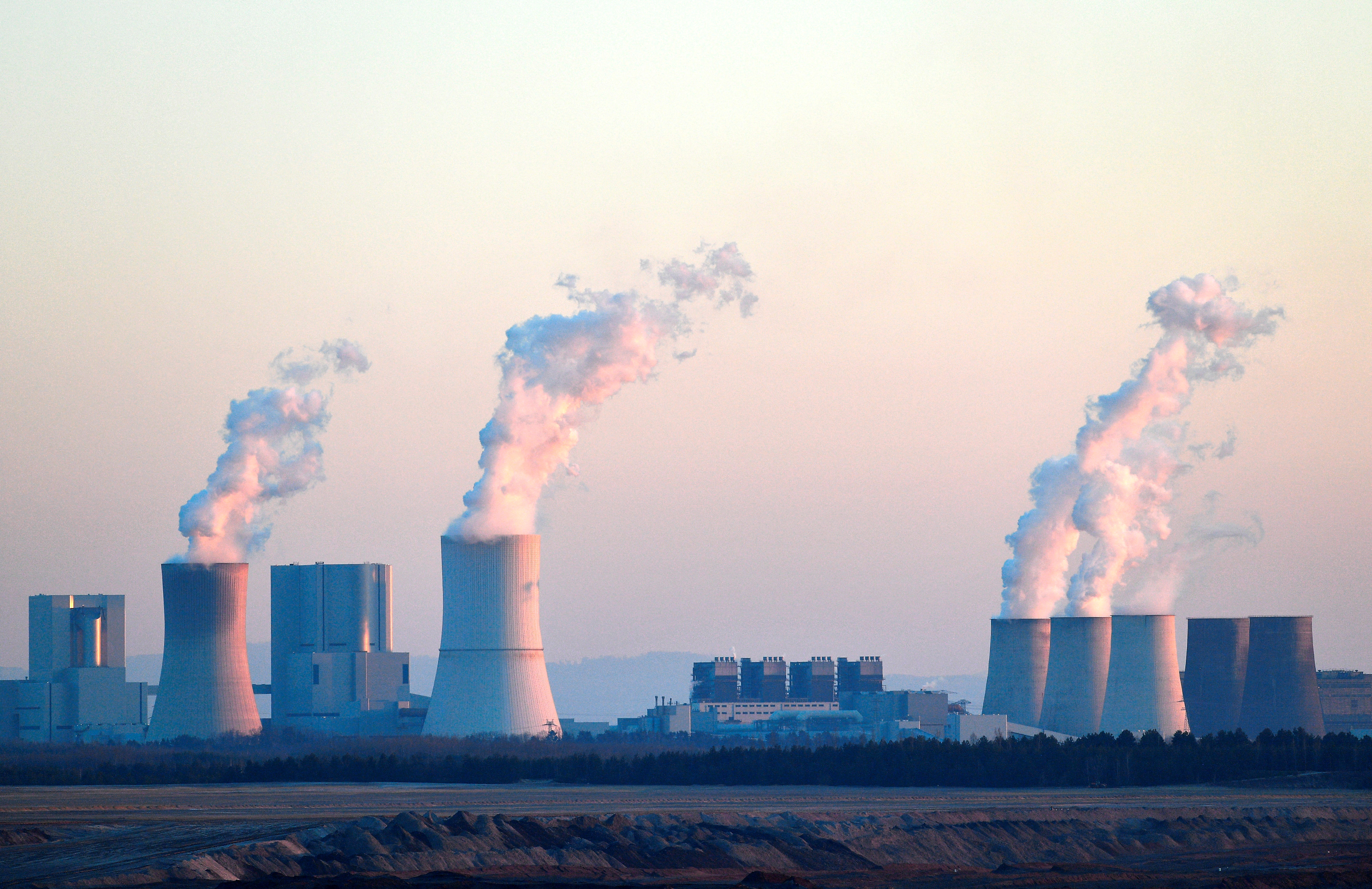 The opencast lignite mine Nochten and the coal-fired power Boxberg Power Station, operated by Lausitz Energie Bergbau AG (LEAG) company, is pictured in Nochten, Germany, March 22, 2022
