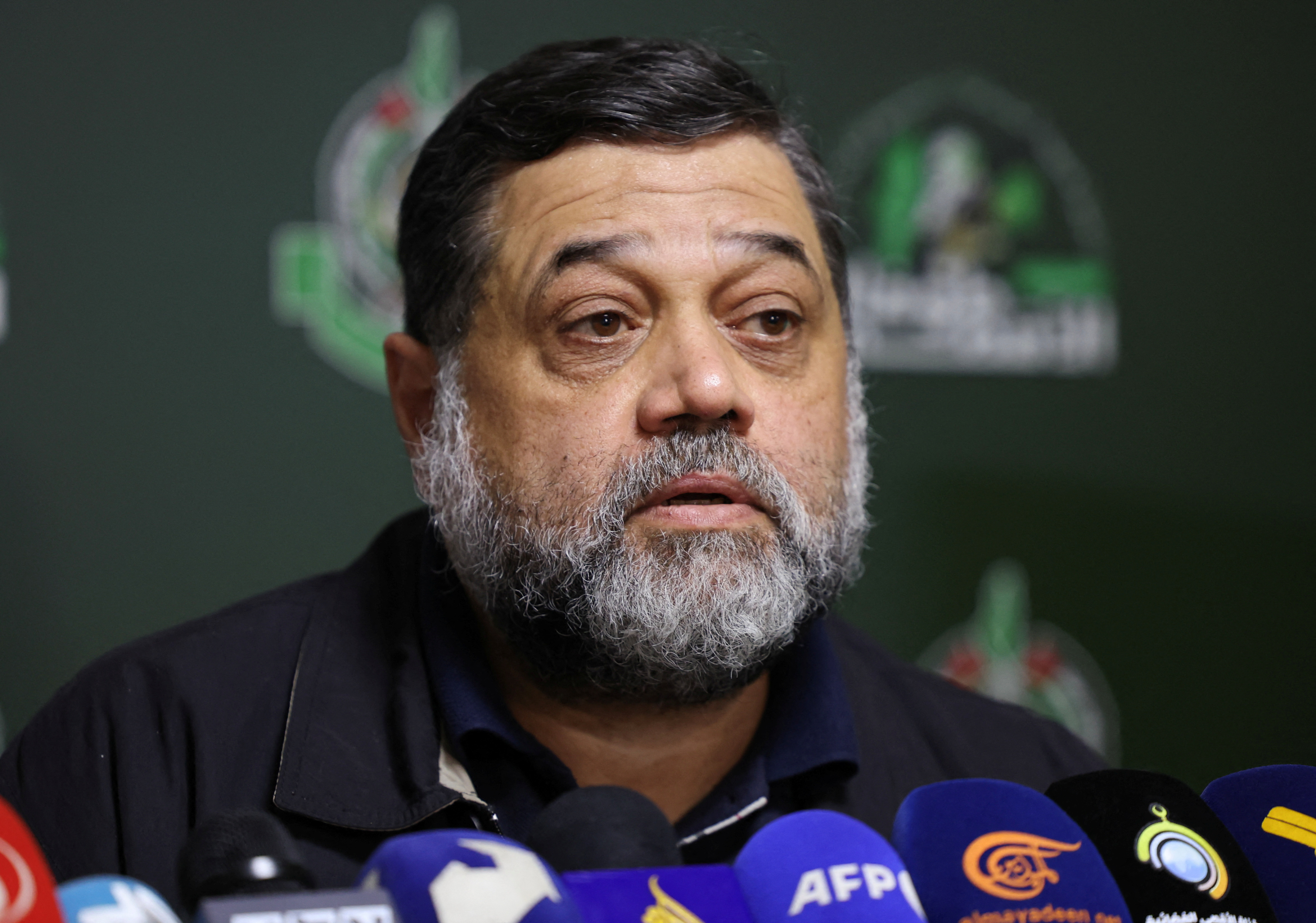 Hamas official Osama Hamdan attends a press conference, in Beirut