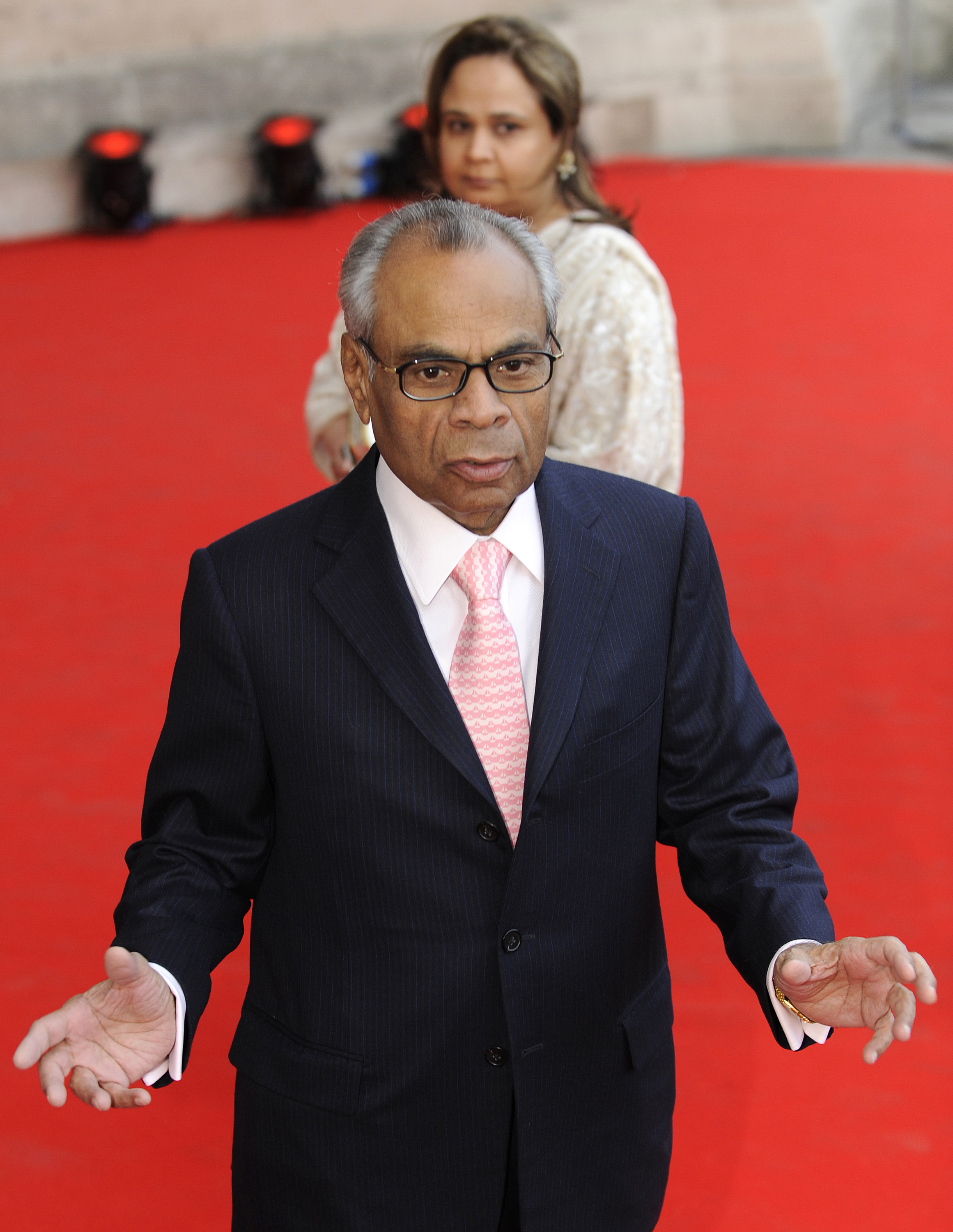 Srichand Hinduja arrives for the private viewing of the Grace Kelly exhibition at the Victoria and Albert Museum in London