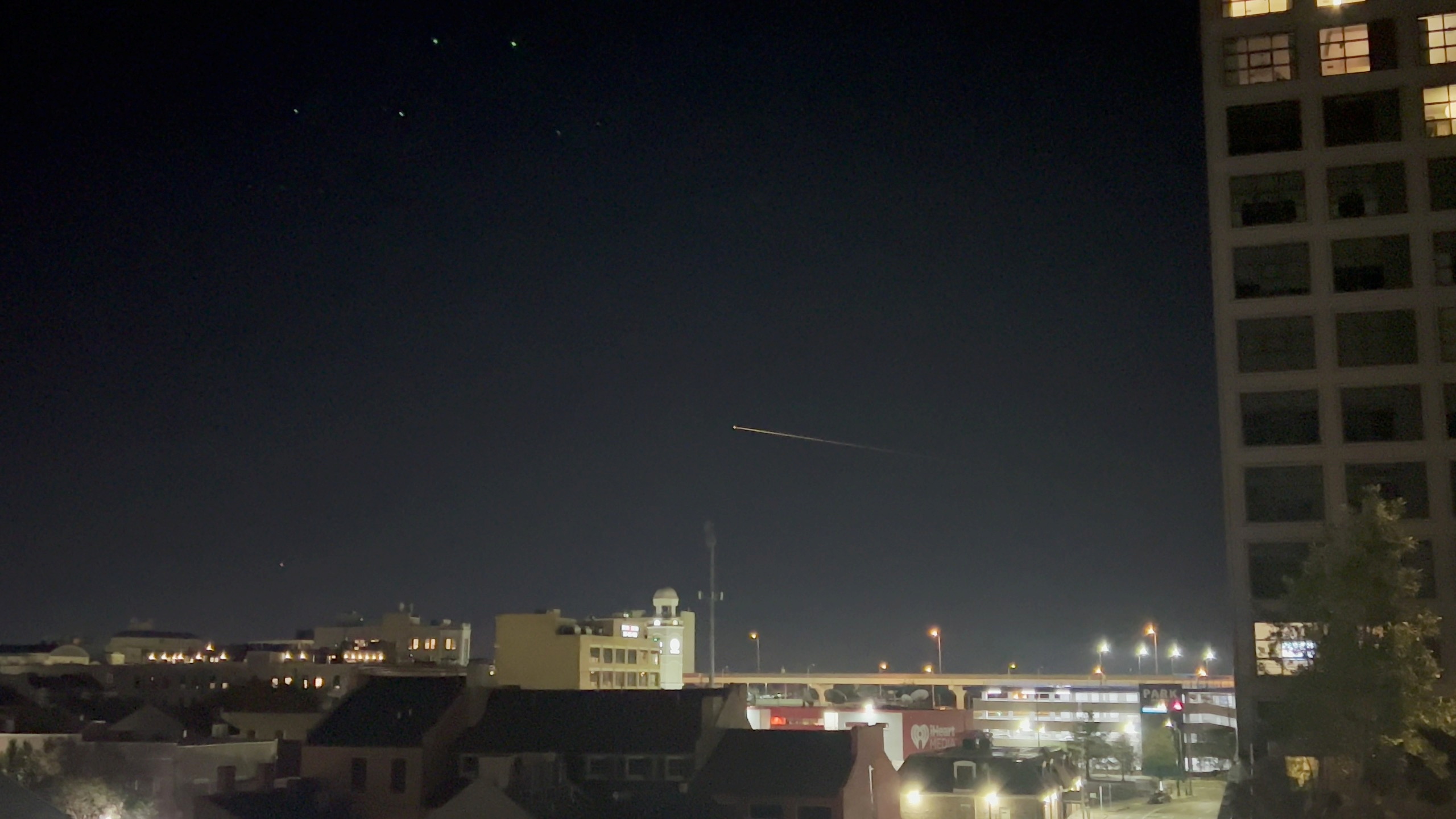 SpaceX Crew-2 streaks across the sky as it makes its return to Earth, in New Orleans, Louisianna