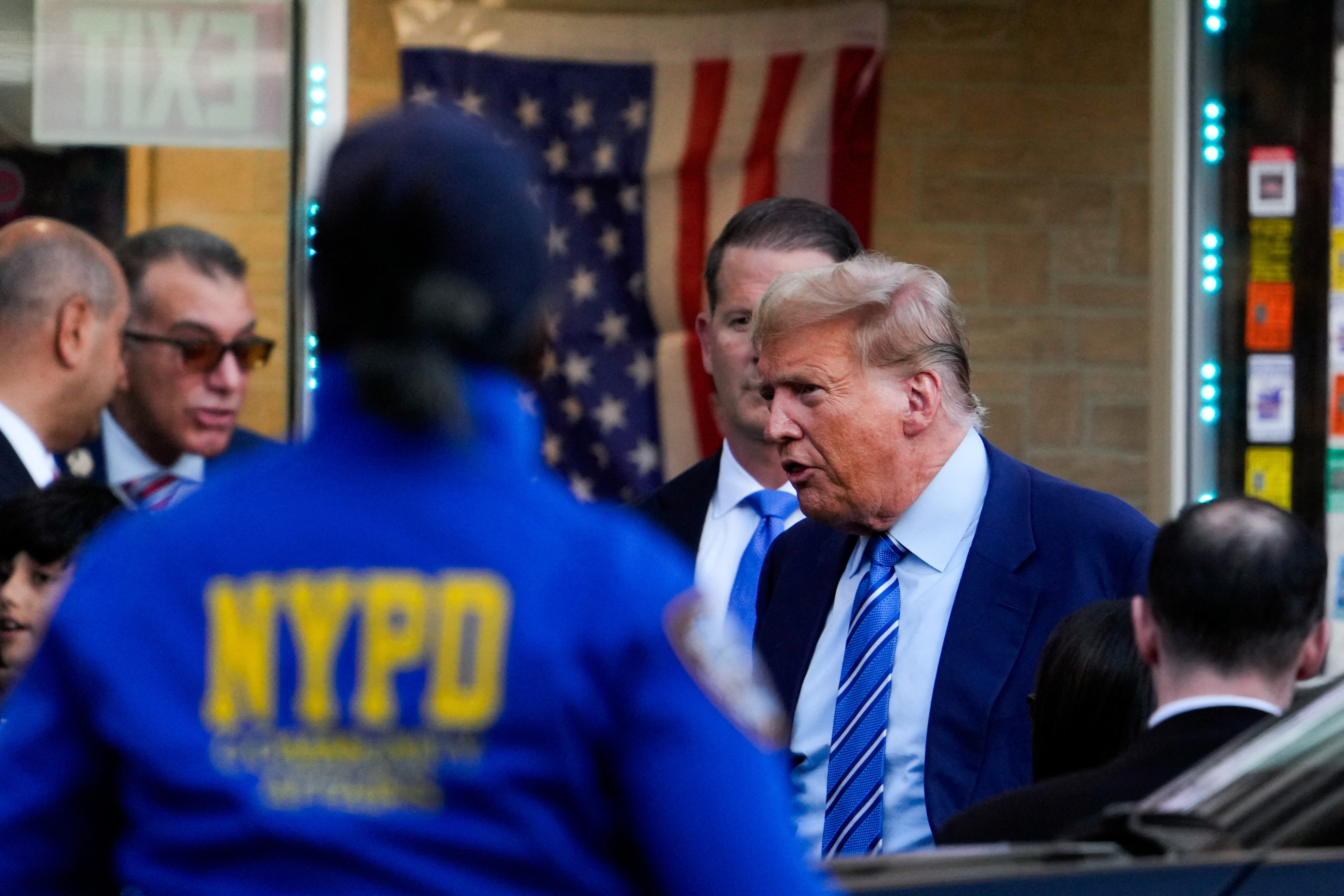 Republican presidential candidate and former U.S. President Donald Trump, in the Harlem section of New York
