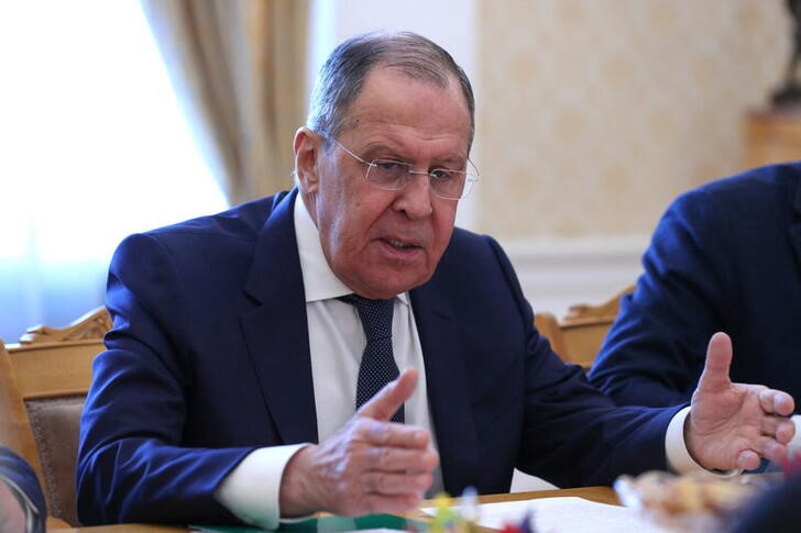 Russia's Foreign Minister Sergei Lavrov meets with United Nations Under-Secretary-General for Humanitarian Affairs and Emergency Relief Coordinator Martin Griffiths in Moscow