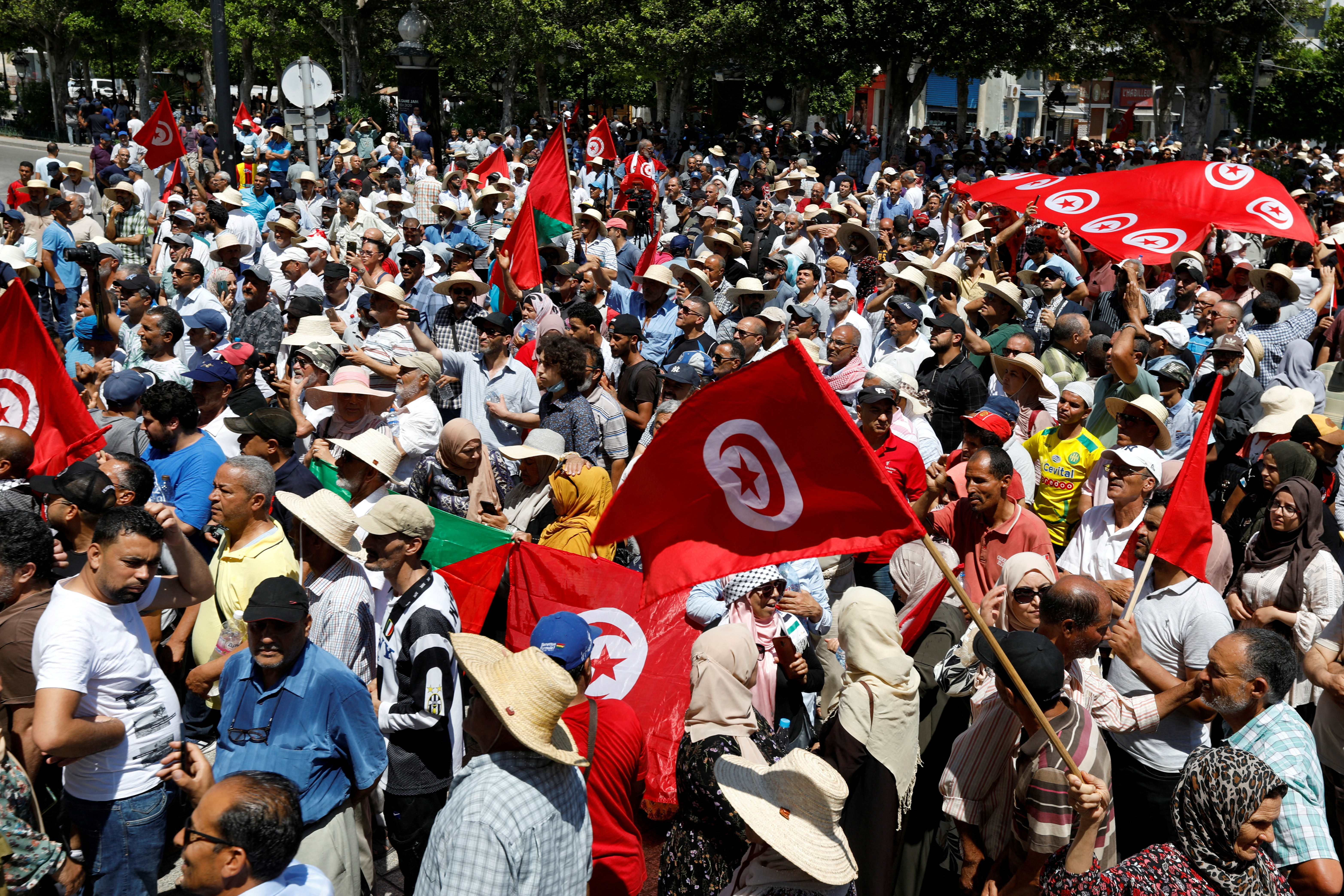 Protest against Tunisian President Saied, in Tunis