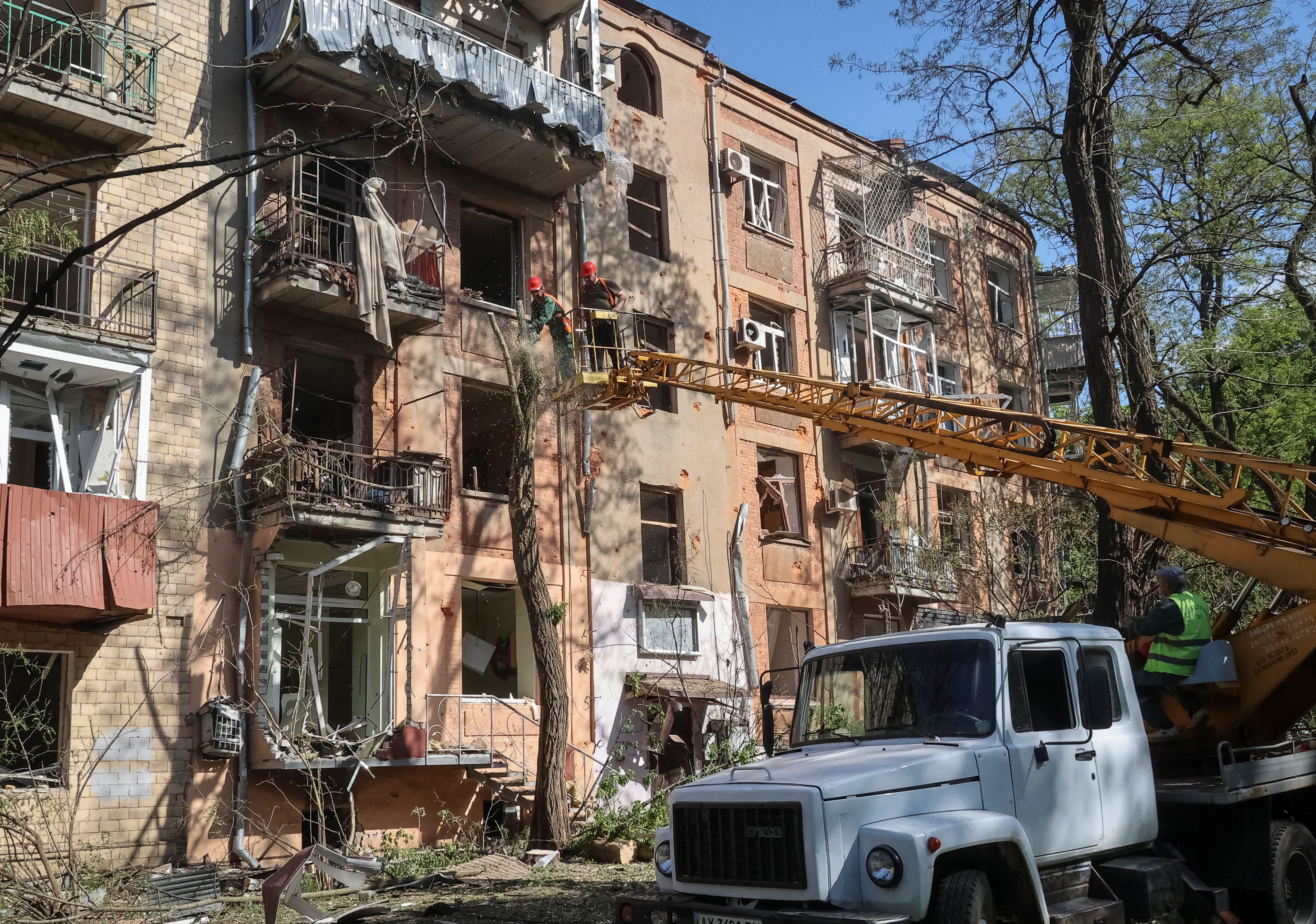 Aftermath of a Russian missile strike in Kharkiv