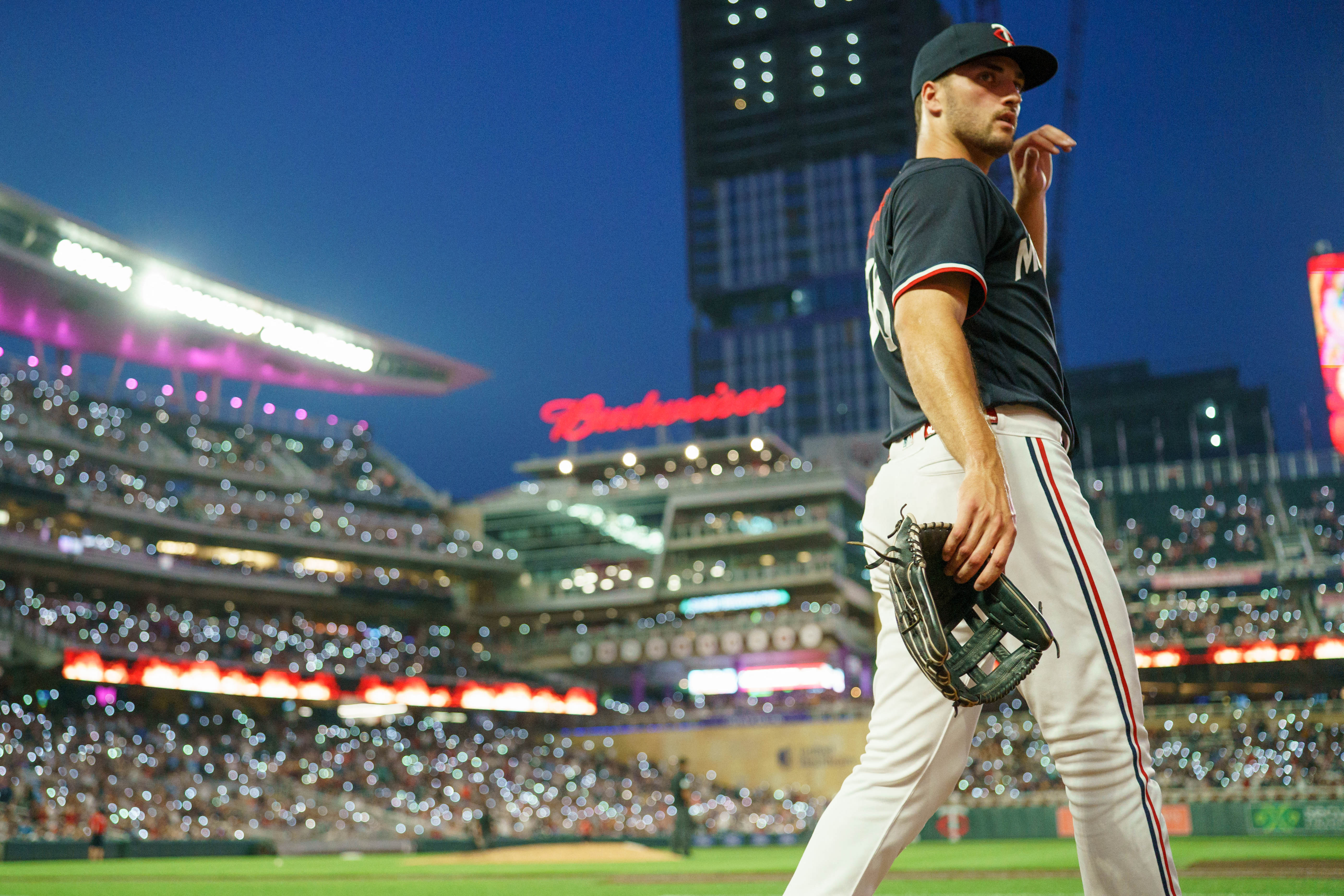 Minnesota Twins catcher Christian Vazquez reacts before the start of a  baseball game against the Chicago White Sox, Monday, April 10, 2023, in  Minneapolis. (AP Photo/Abbie Parr Stock Photo - Alamy