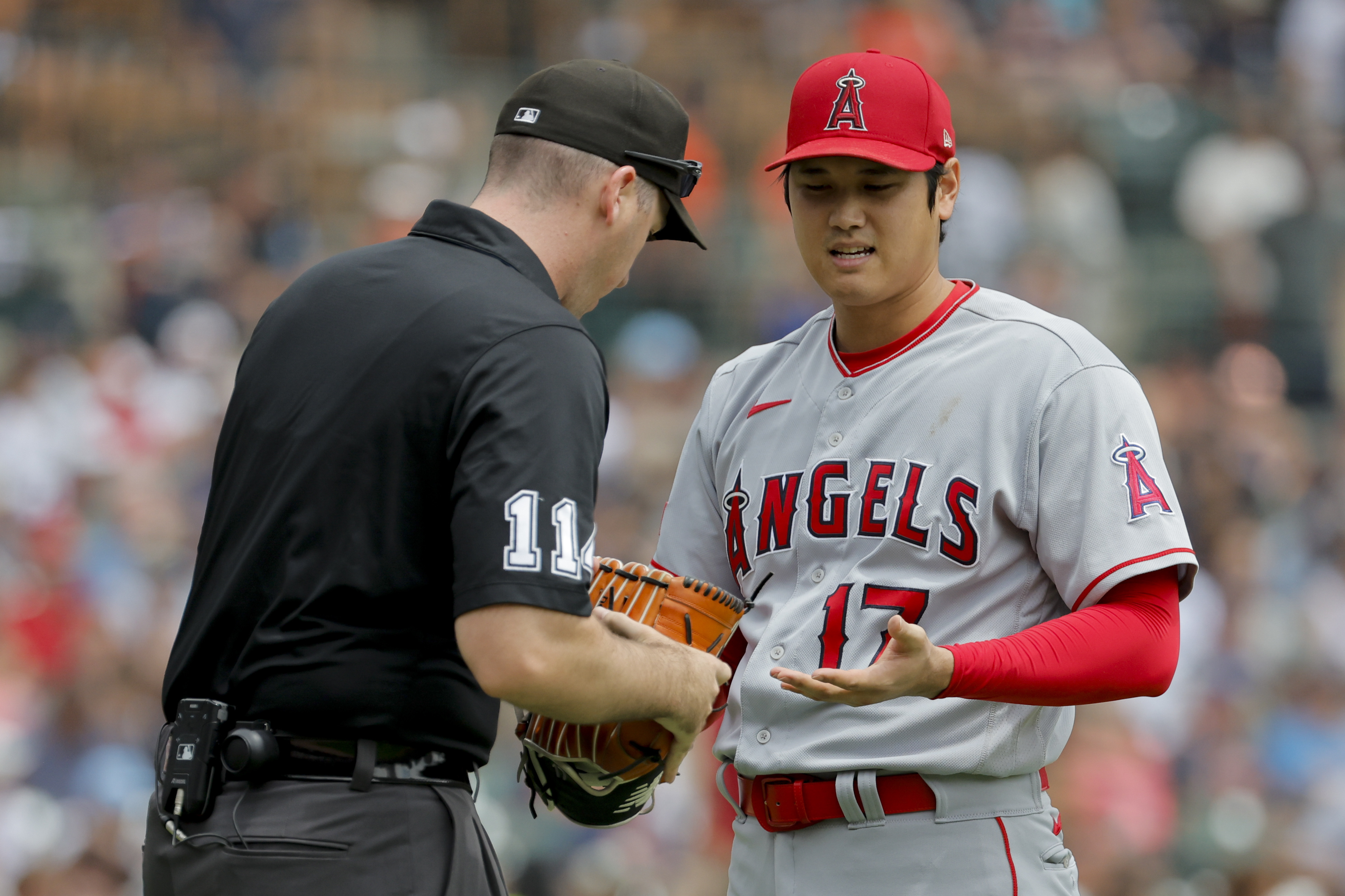 Ohtani throws 1st MLB shutout, hits 2 HRs as Angels sweep Tigers after team  says he's staying - The San Diego Union-Tribune