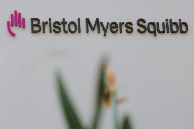 A sign stands outside a Bristol Myers Squibb facility in Cambridge