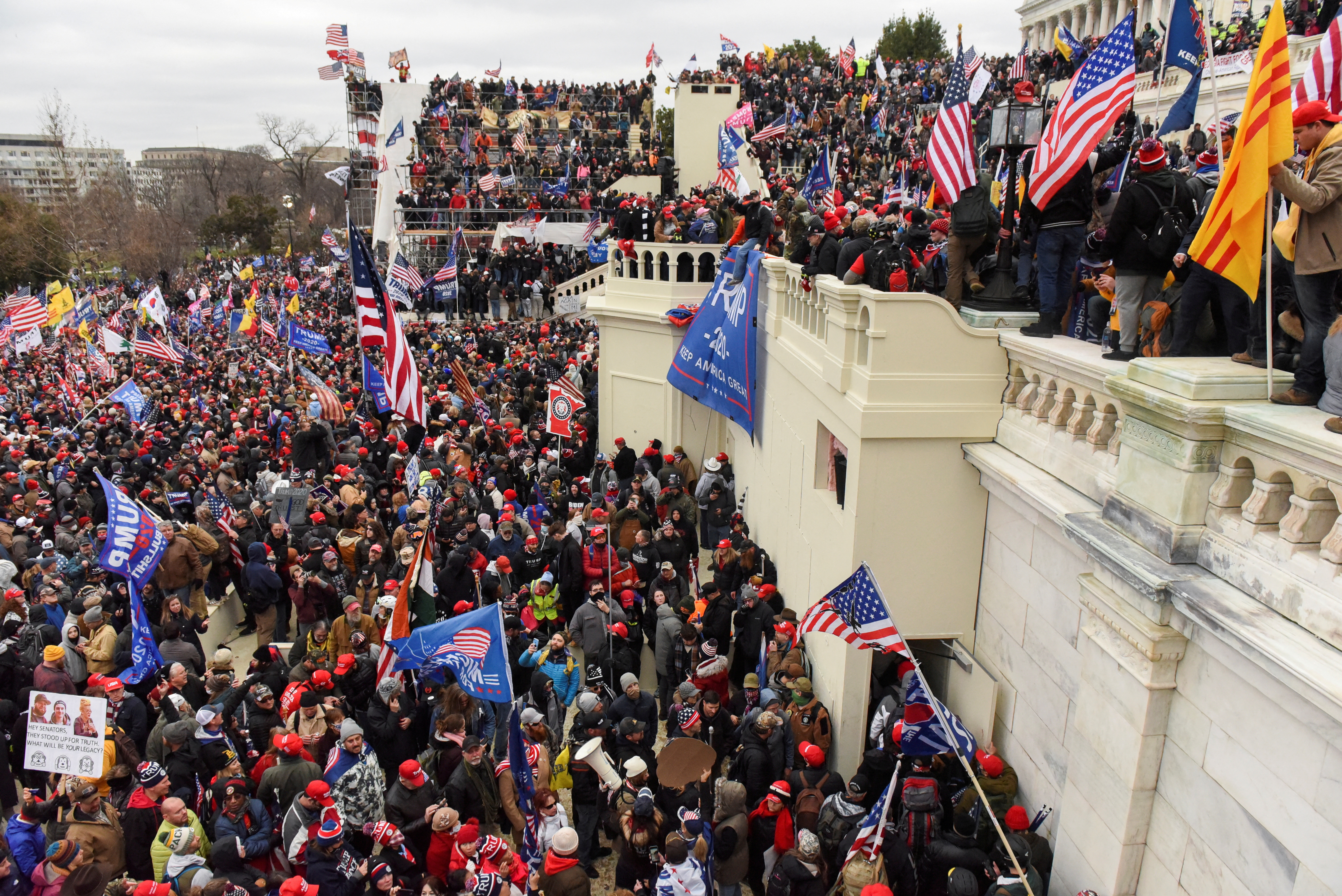 Supporters of U.S. President Donald Trump gather in Washington