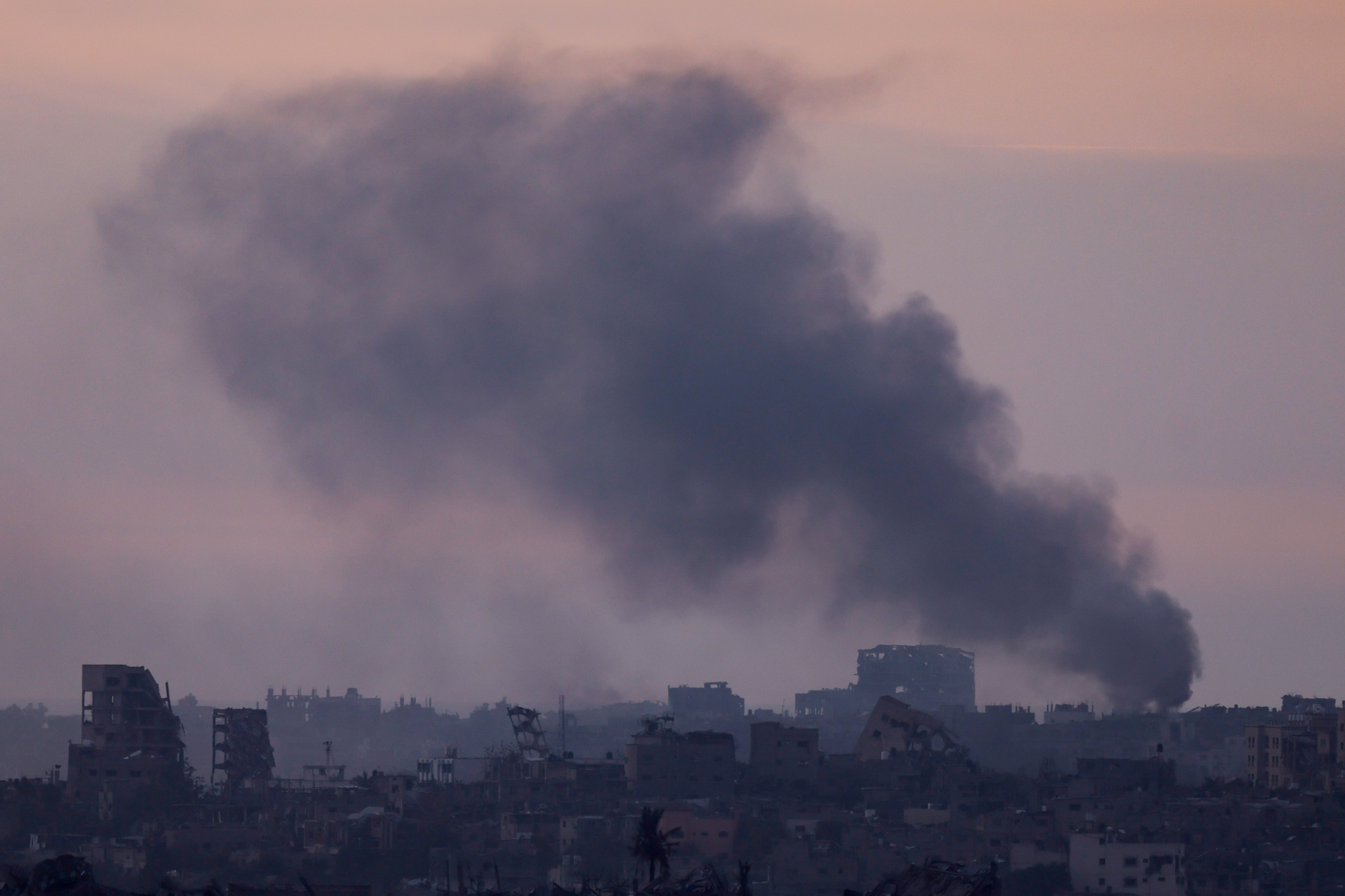 Smoke rises over Gaza