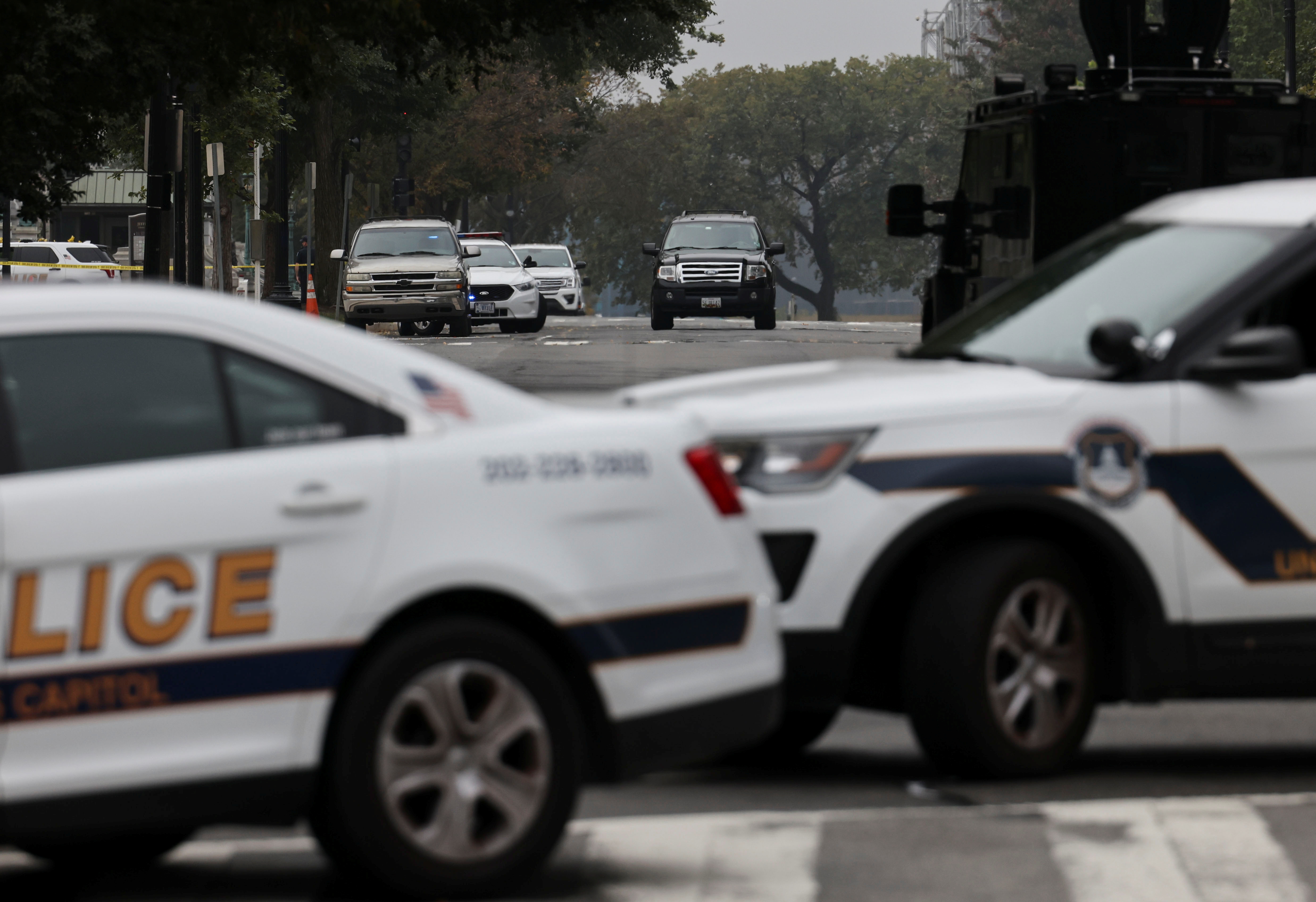 U.S. Capitol Police investigate suspicious vehicle in front of the U.S. Supreme Court in Washington