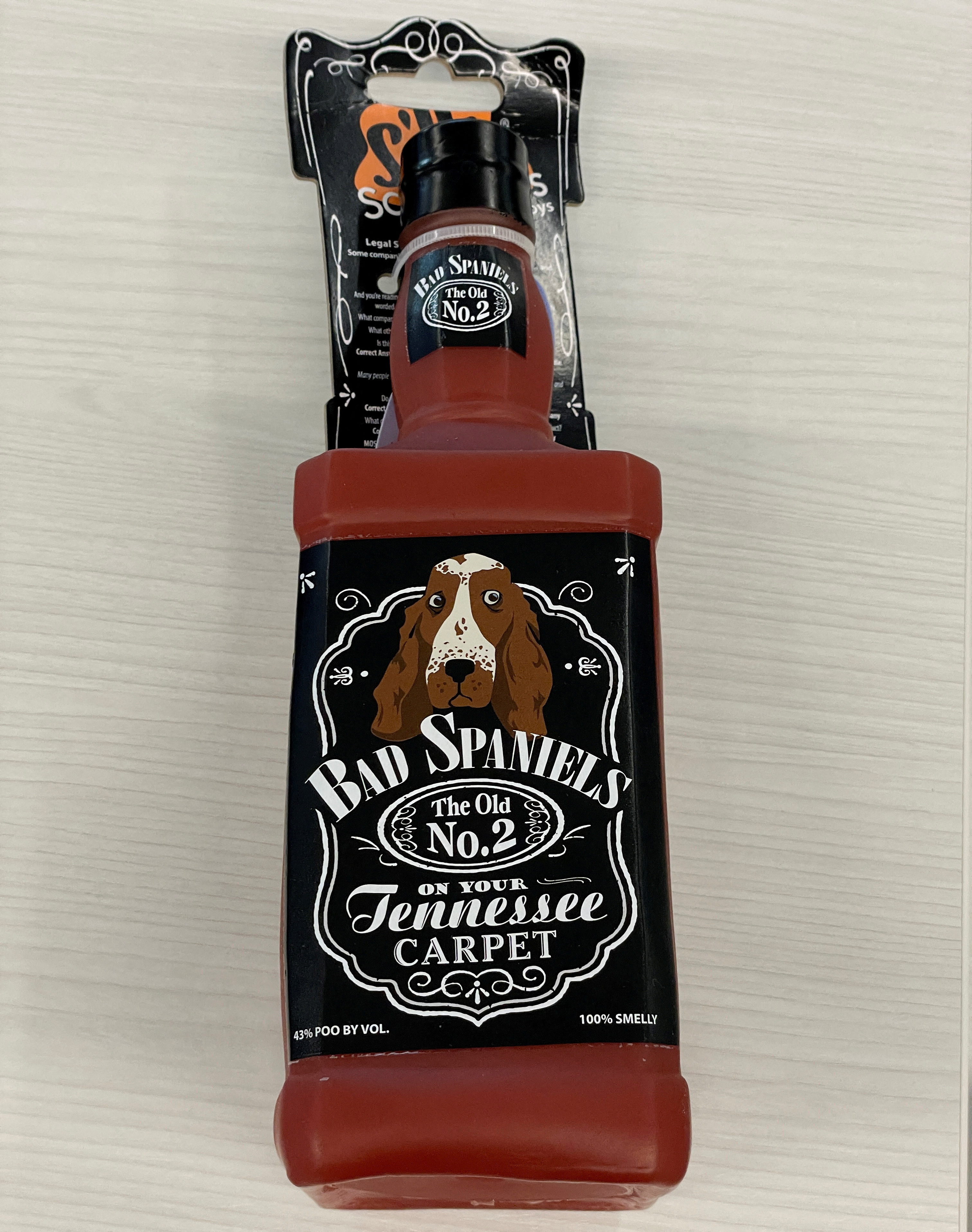 A dog toy called “Bad Spaniels,” shaped like a Jack Daniel's whiskey bottle, is at the center of a trademark dispute that will go before the U.S. Supreme Court in Washington