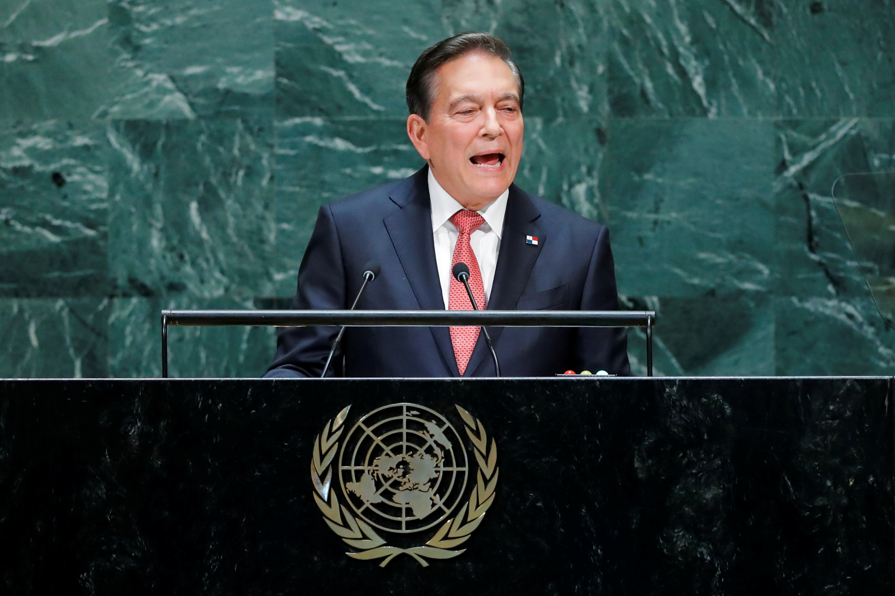 Panama's President Laurentino Cortizo addresses the 74th session of the United Nations General Assembly at U.N. headquarters in New York City, New York, U.S., September 25, 2019. REUTERS/Eduardo Munoz