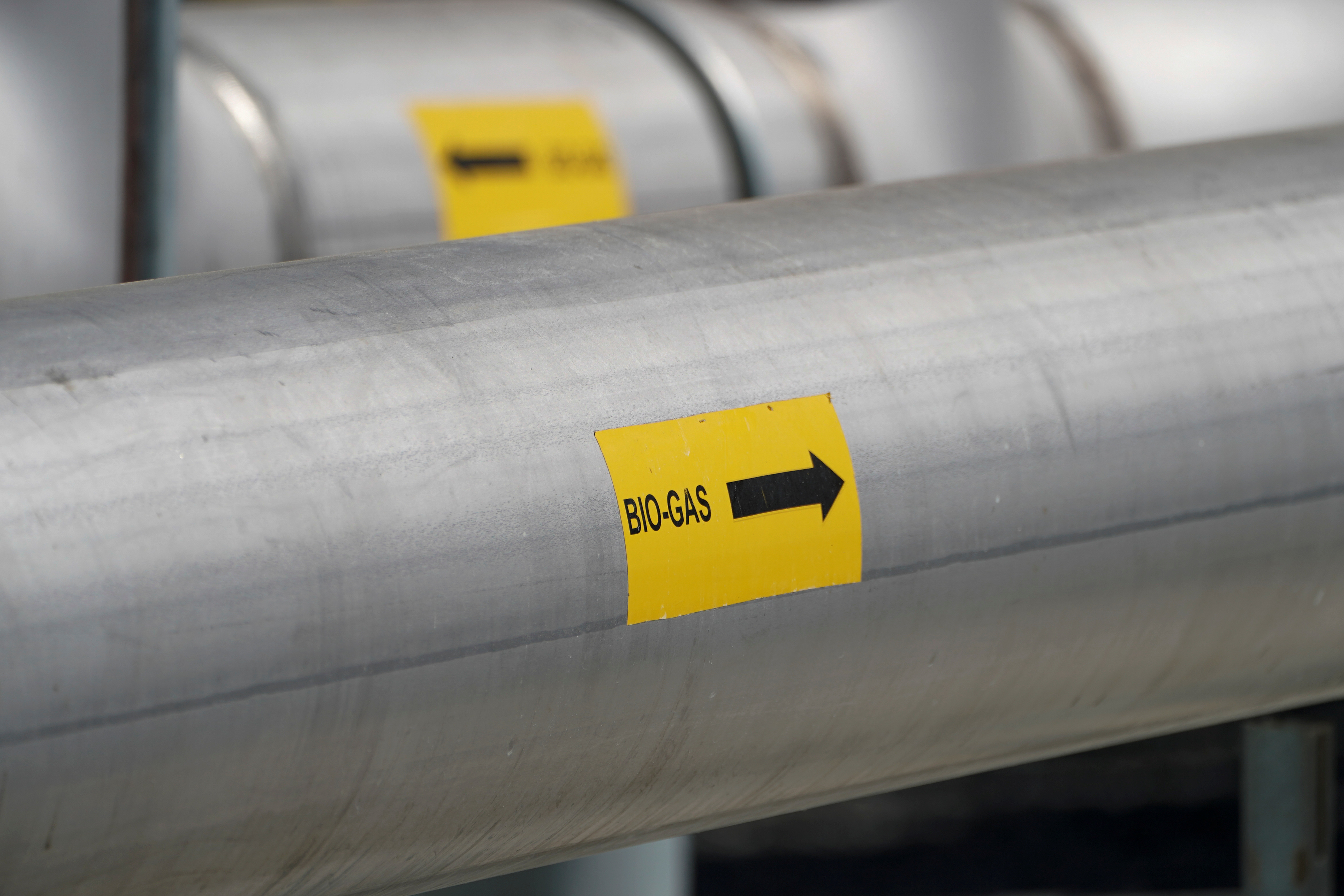 Biogas, methane collected from dairy farms, is piped into a cleaning facility at the Calgren facility in Pixley, California