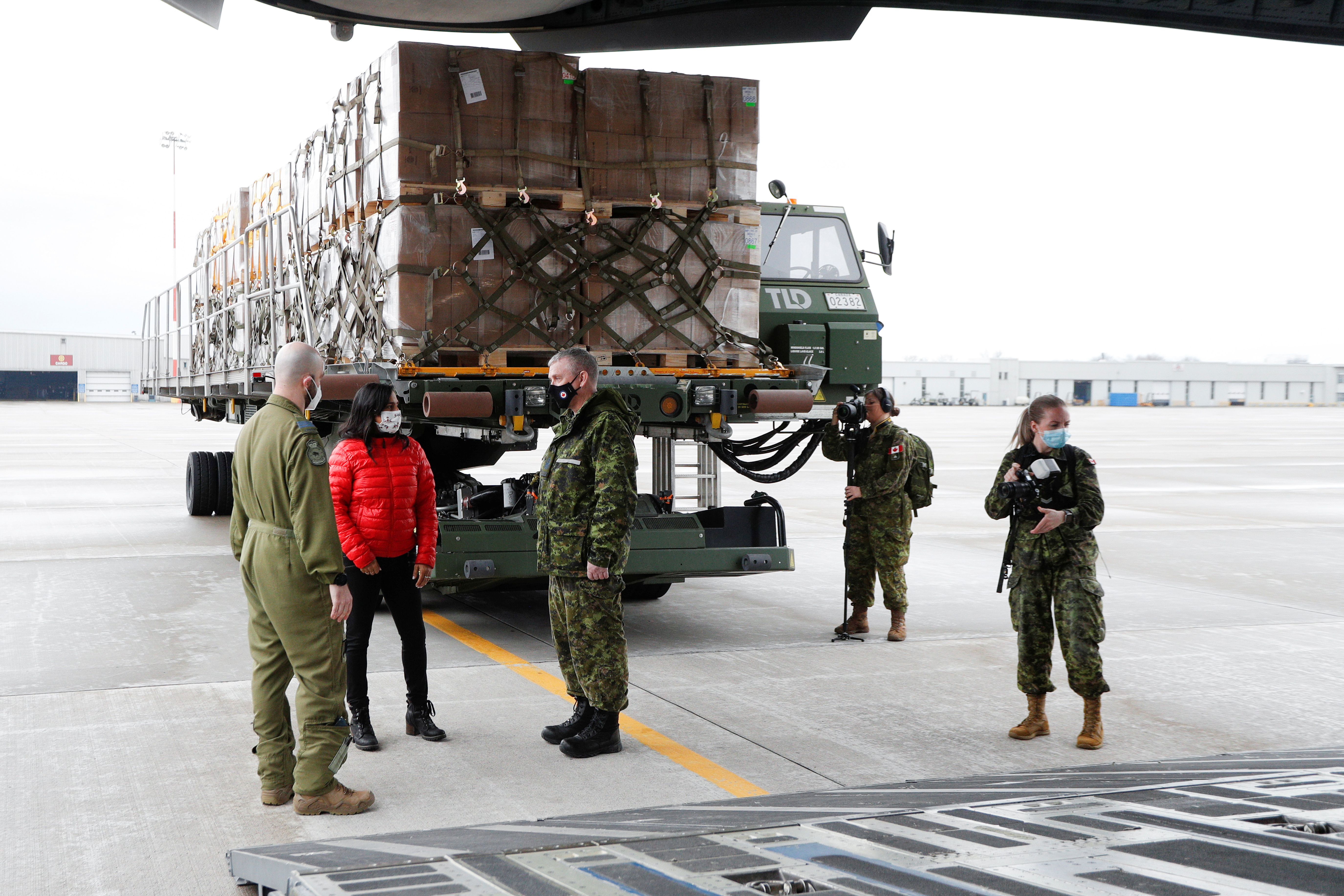 Military aid for Ukraine at Canadian Forces Base Trenton in Trention