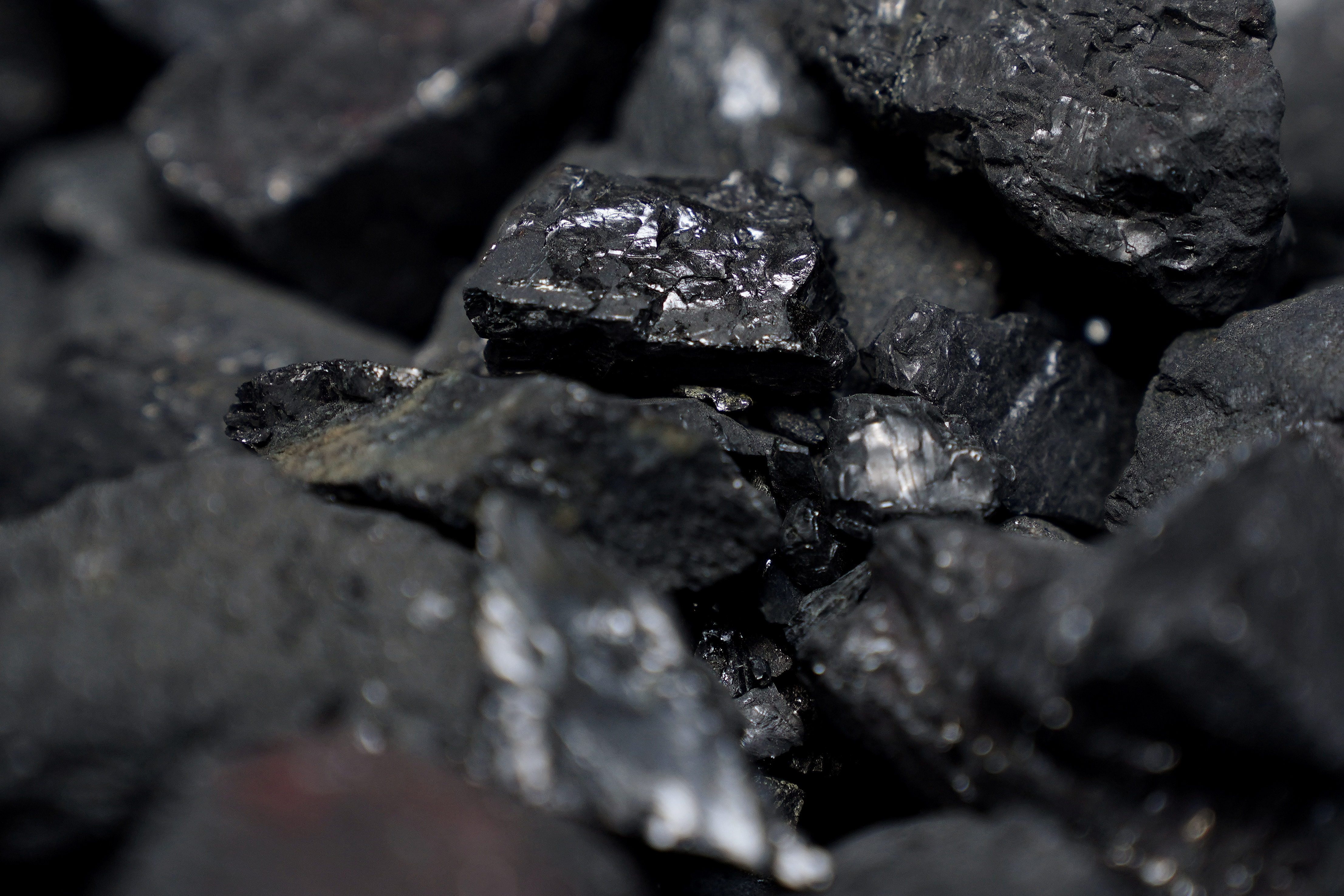 Coal is pictured in a container in New York City