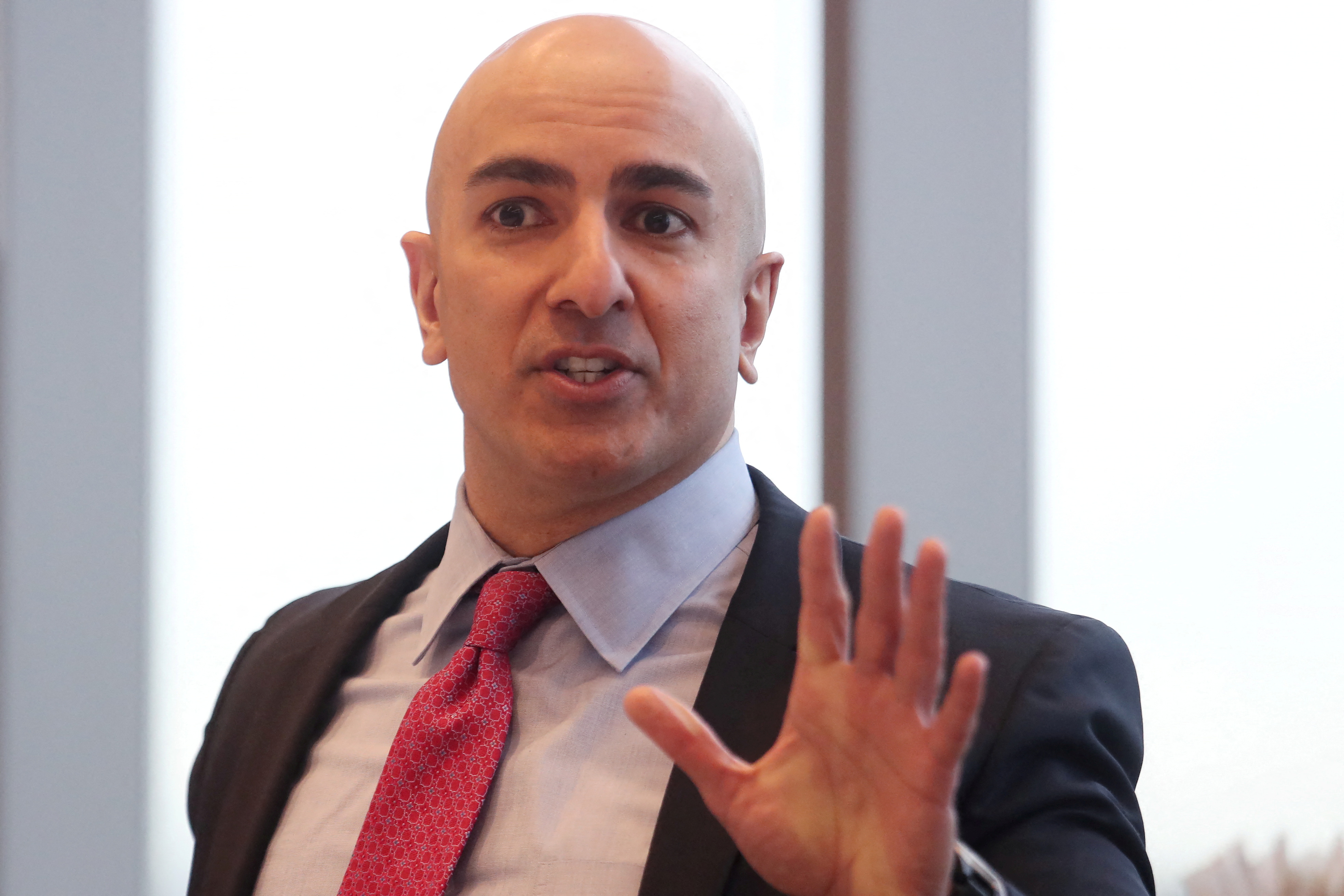 President of the Federal Reserve Bank on Minneapolis Neel Kashkari speaks during an interview in New York