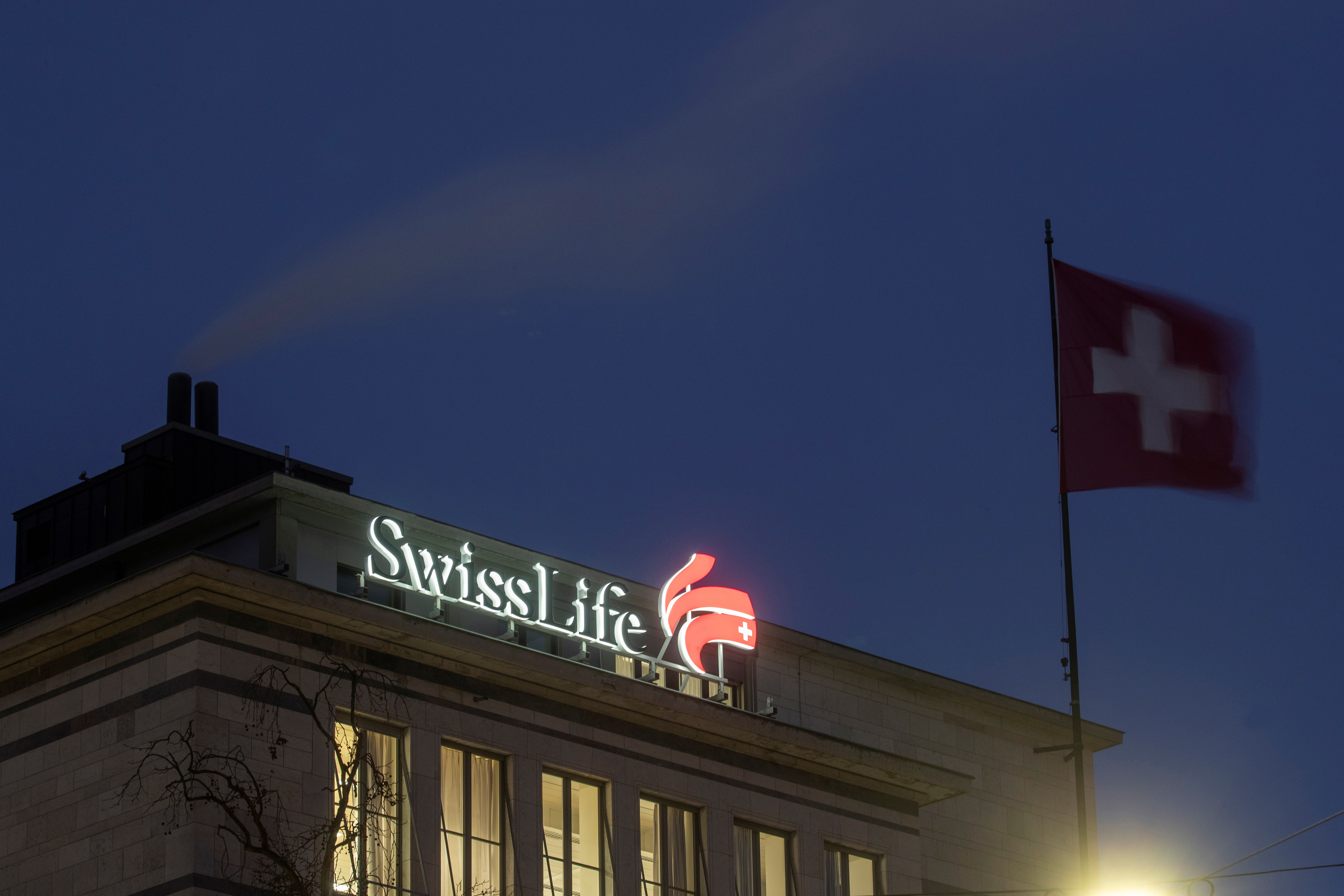 The logo of insurer Swiss Life is seen in Zurich