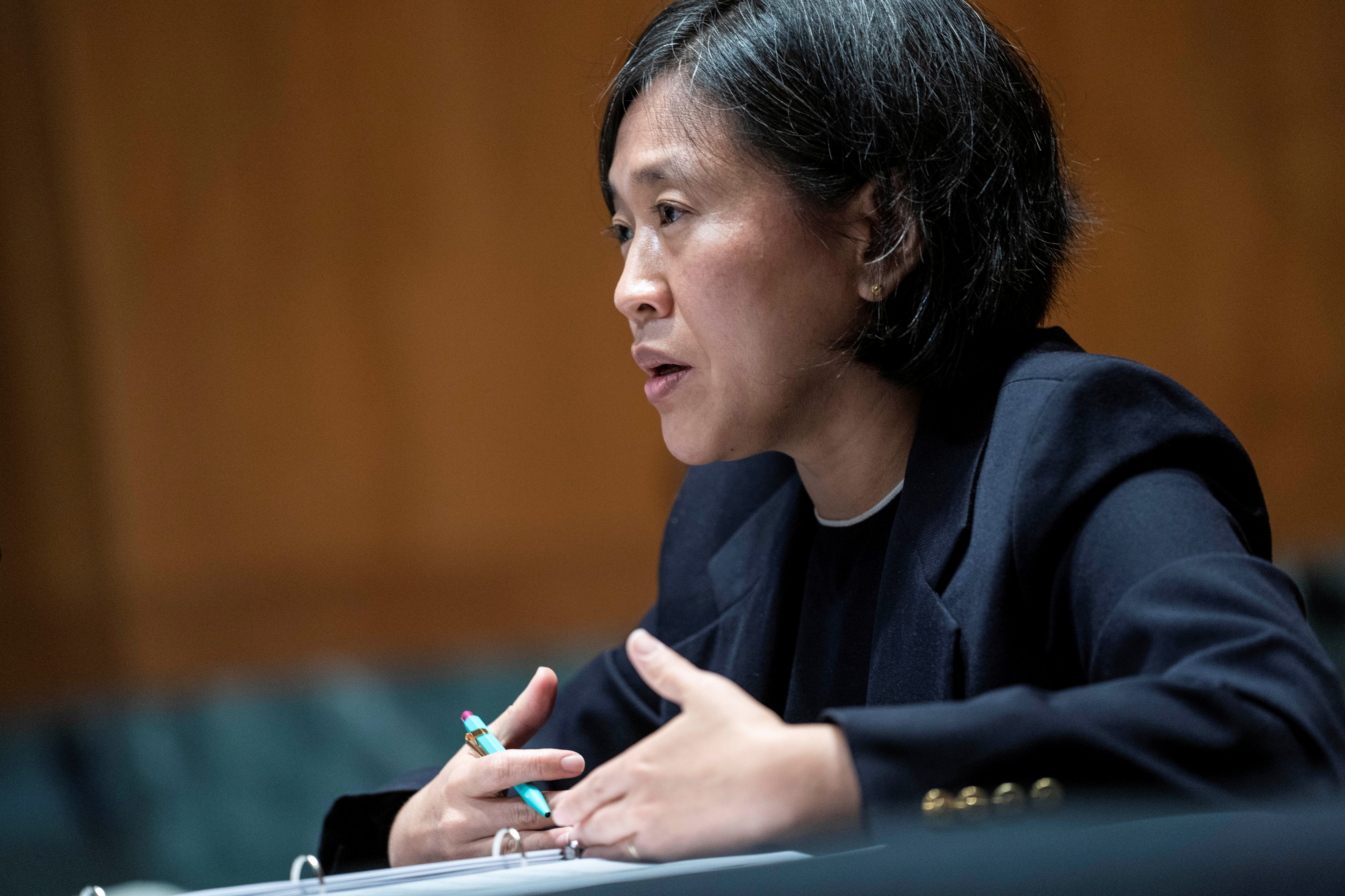 U.S. Trade Representative Katherine Tai testifies before the Senate Appropriations Subcommittee on 2022 budget in Washington