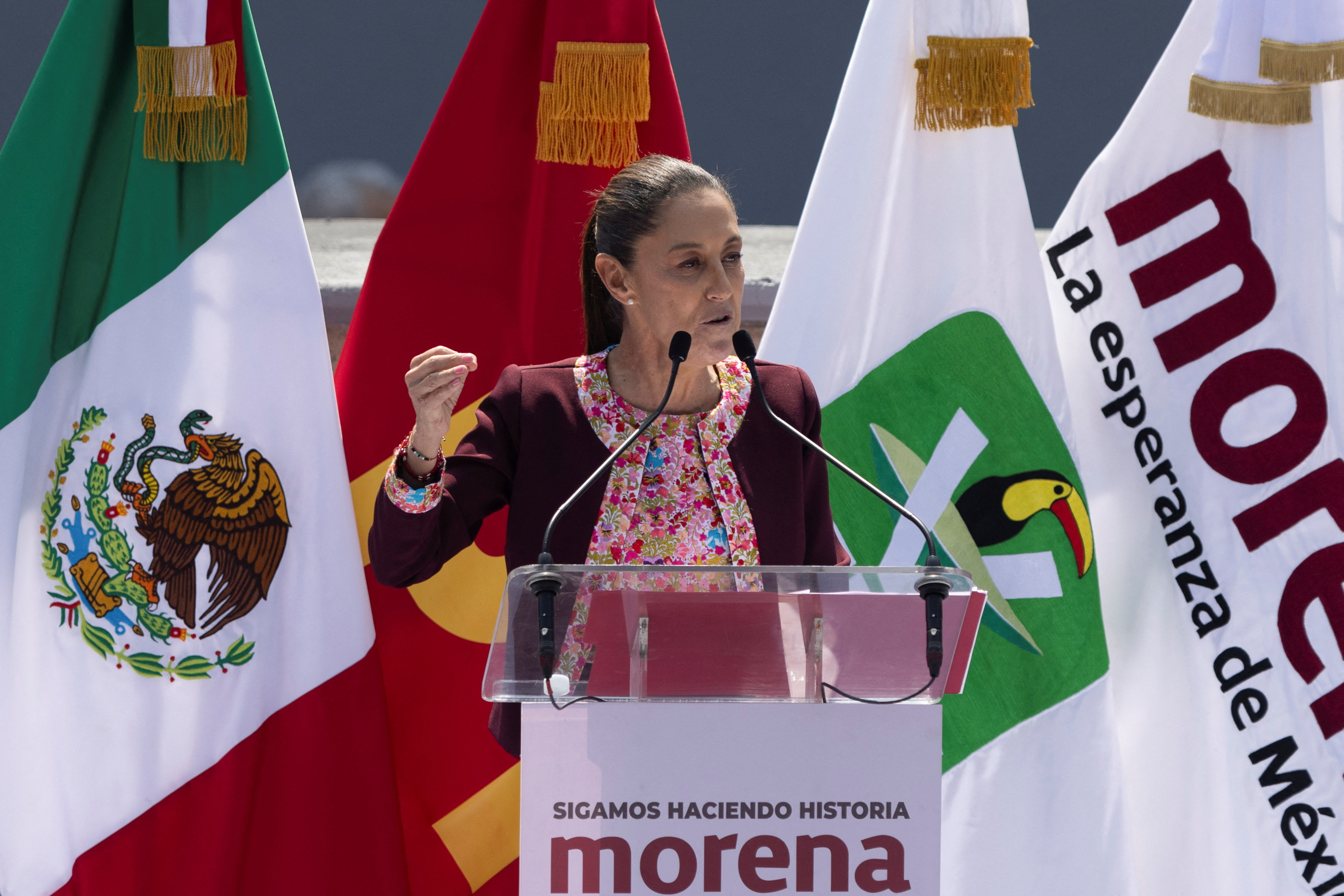 Claudia Sheinbaum of Mexico's ruling MORENA party registers as a presidential candidate for general election, in Mexico City