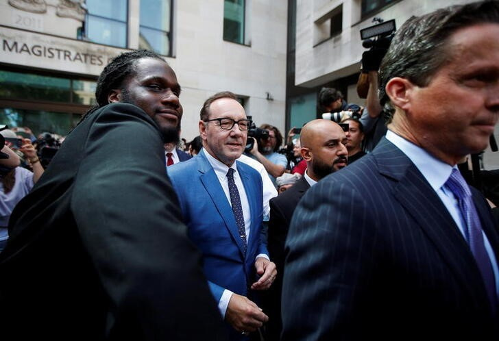 Actor Kevin Spacey leaves from Westminster Magistrates Court in London