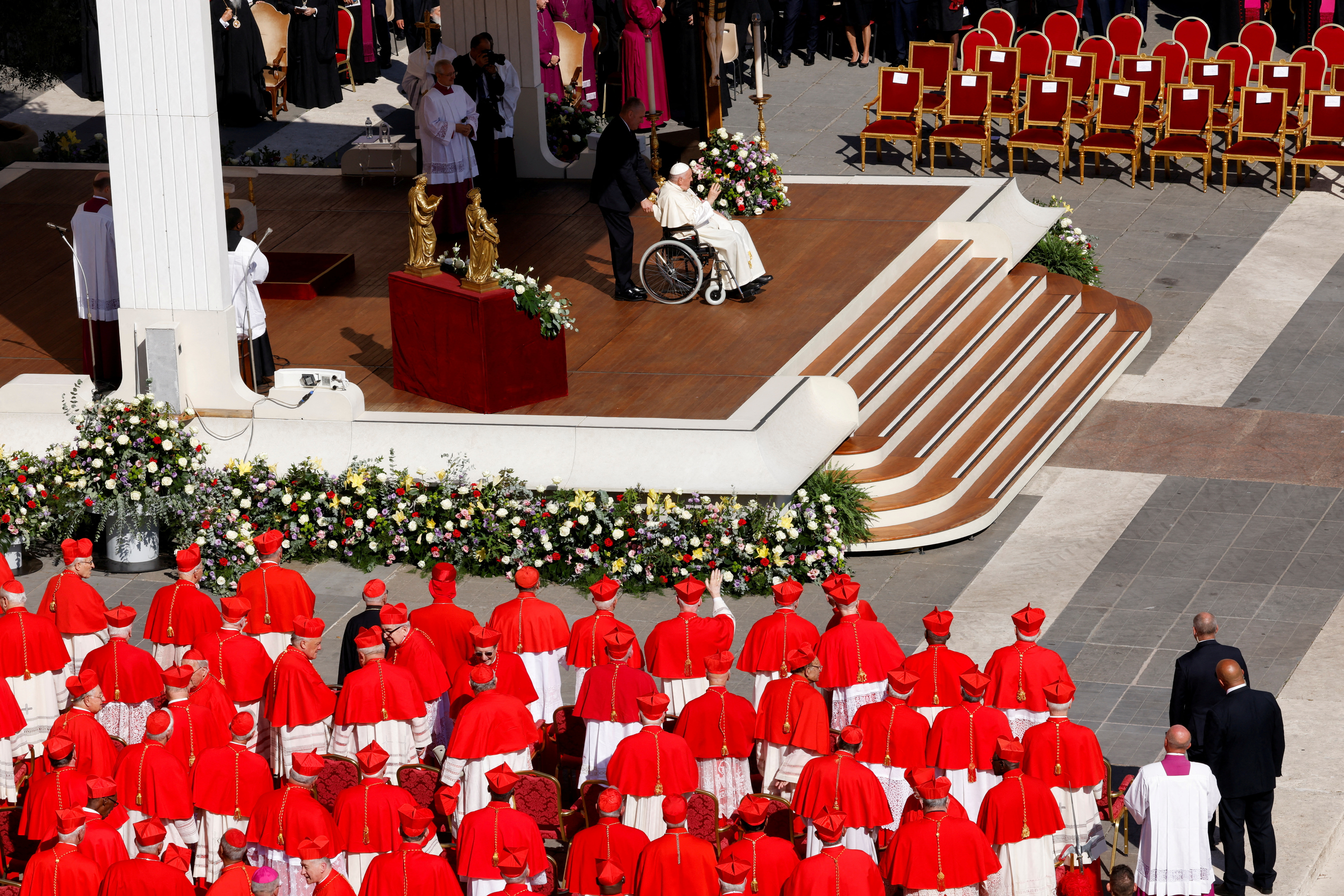 Pope Francis leads a consistory ceremony