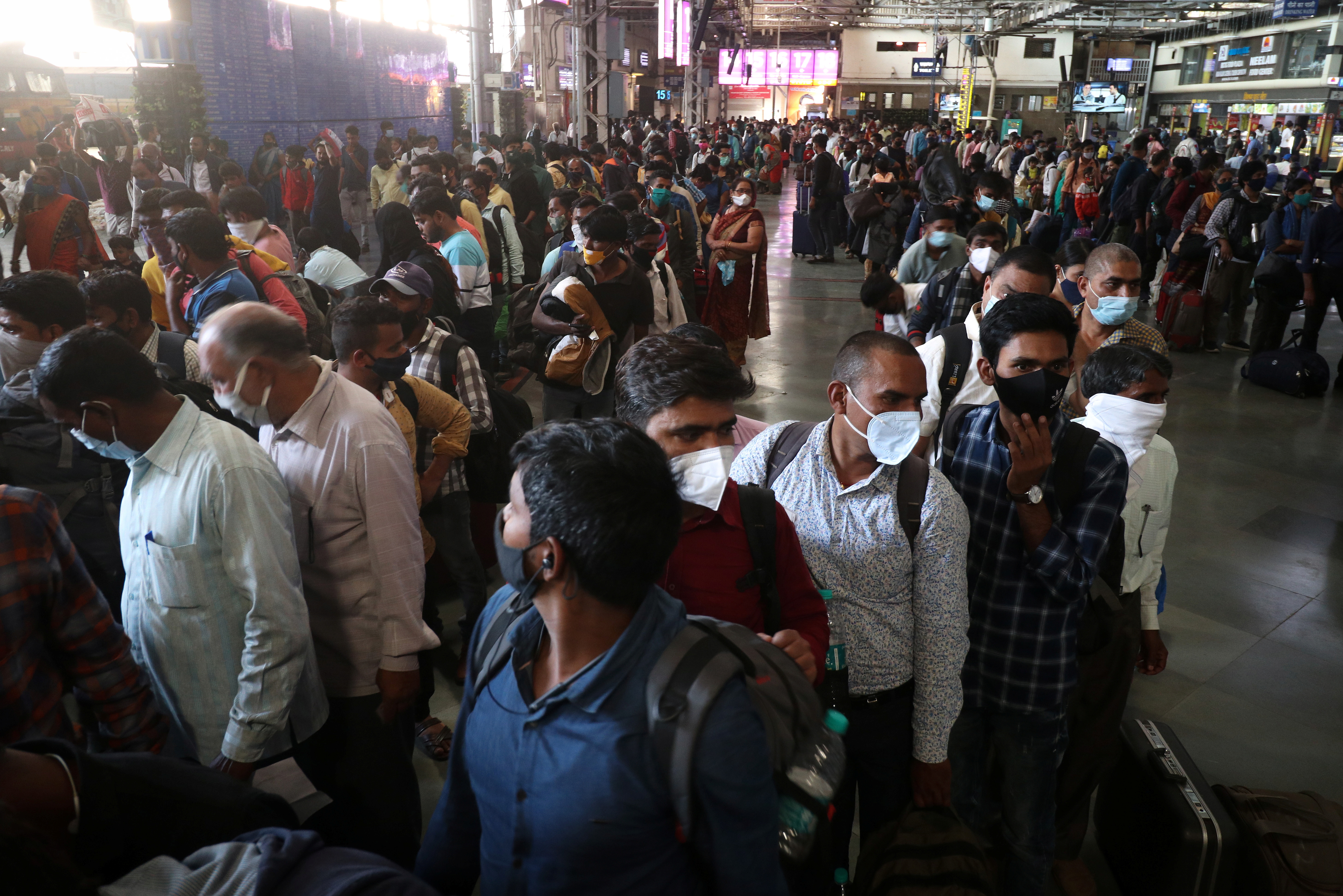 Rapid antigen testing drive for COVID-19 at the Chhatrapati Shivaji Terminus railway station, in Mumbai