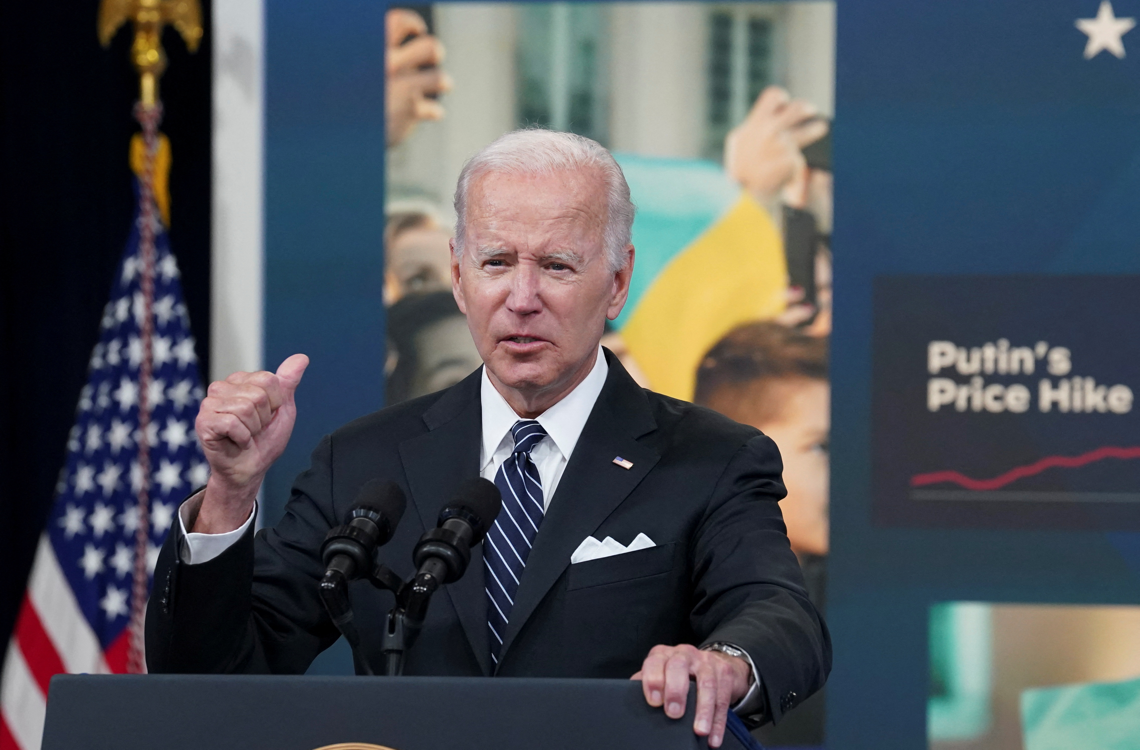 U.S. President Joe Biden speaks about gas prices at the White House in Washington