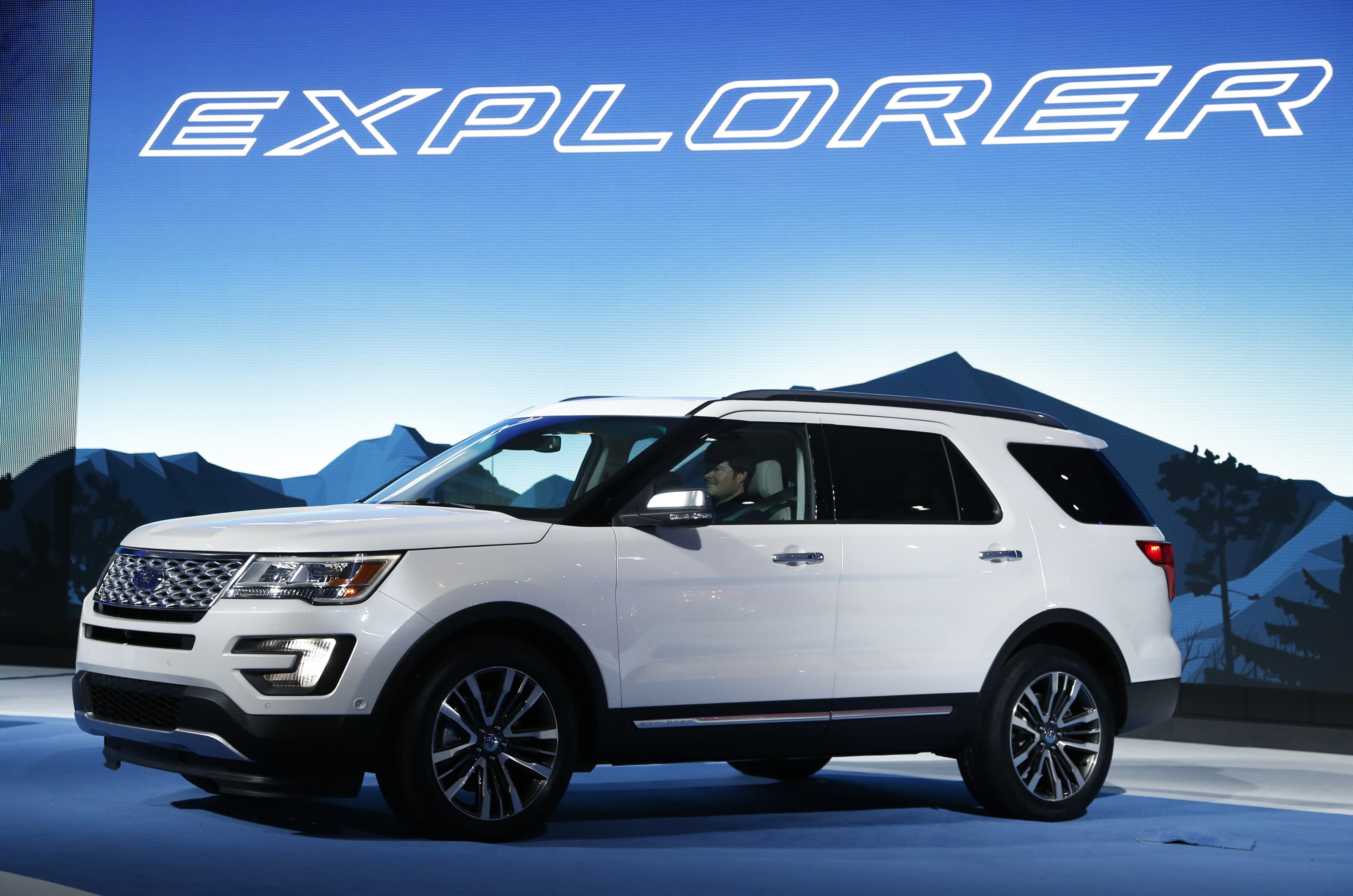 2016 Ford Explorer is shown during the model's world debut at the Los Angeles Auto Show