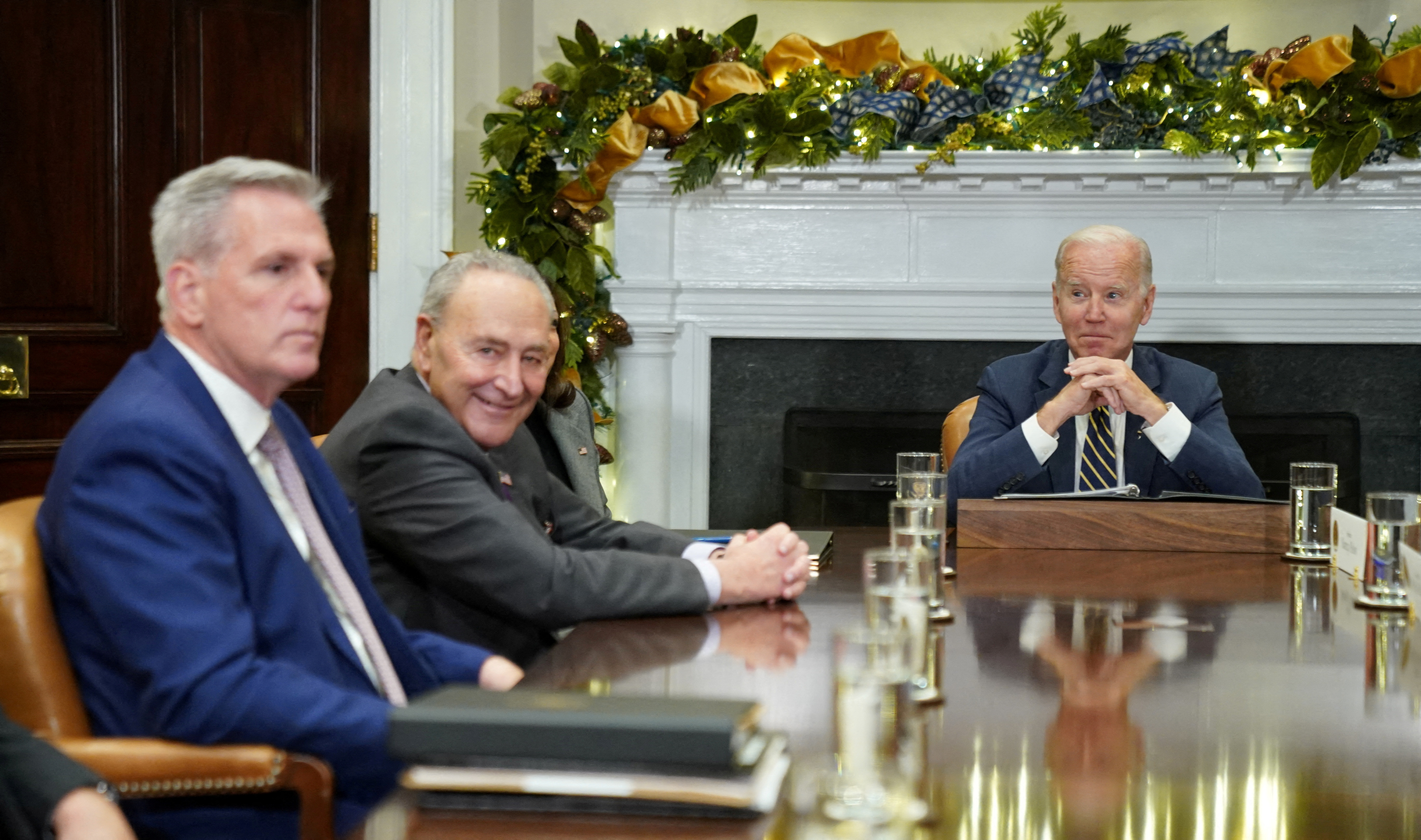 Biden meets with congressional leaders at the White House in Washington