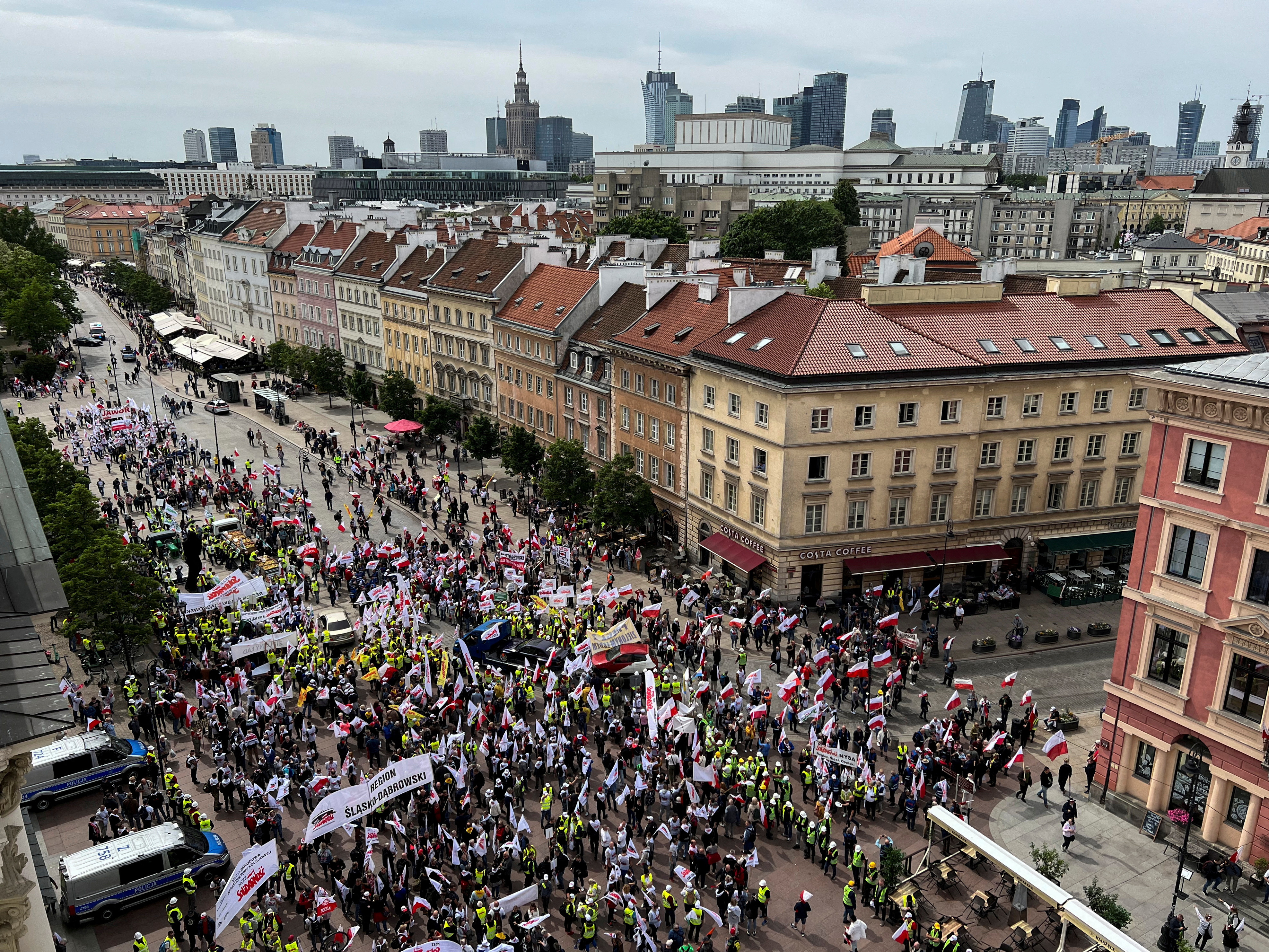 Polish farmers march against EU climate change rules, in Warsaw