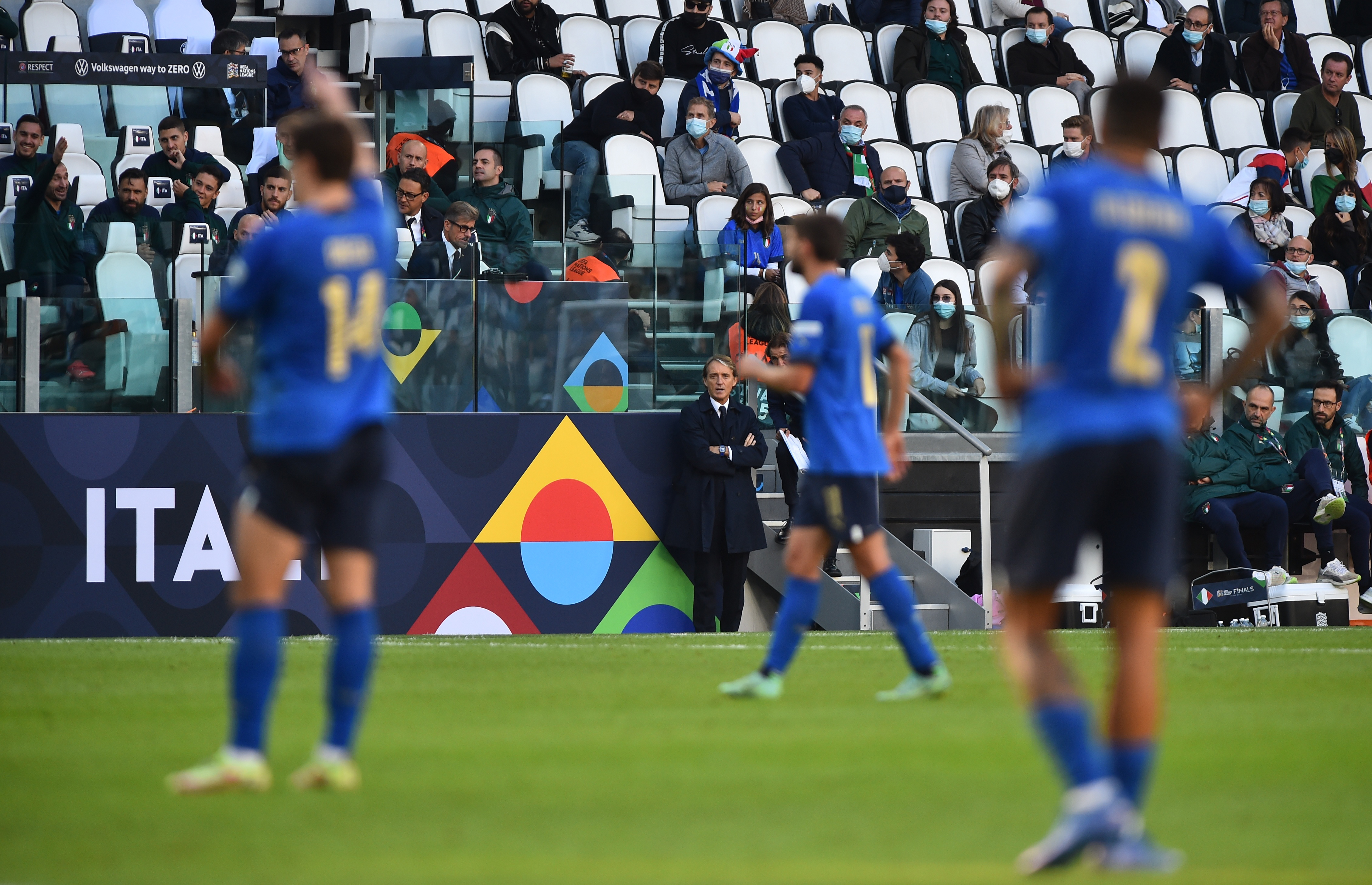 Soccer Football - Nations League - Third-Place Playoff - Italy v Belgium - Allianz Stadium, Turin, Italy - October 10, 2021 Italy coach Roberto Mancini REUTERS/Massimo Pinca