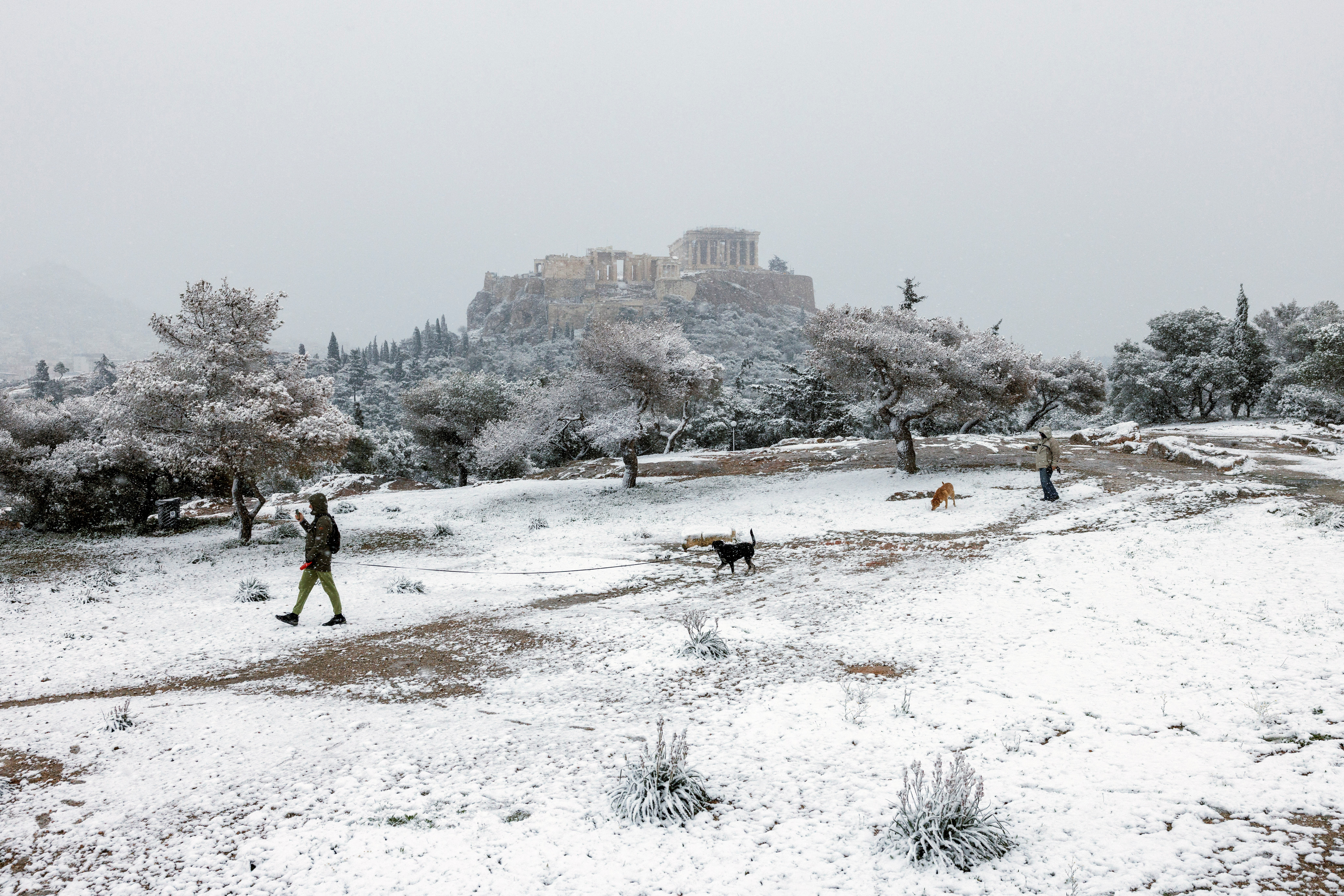 Snowfall in Athens