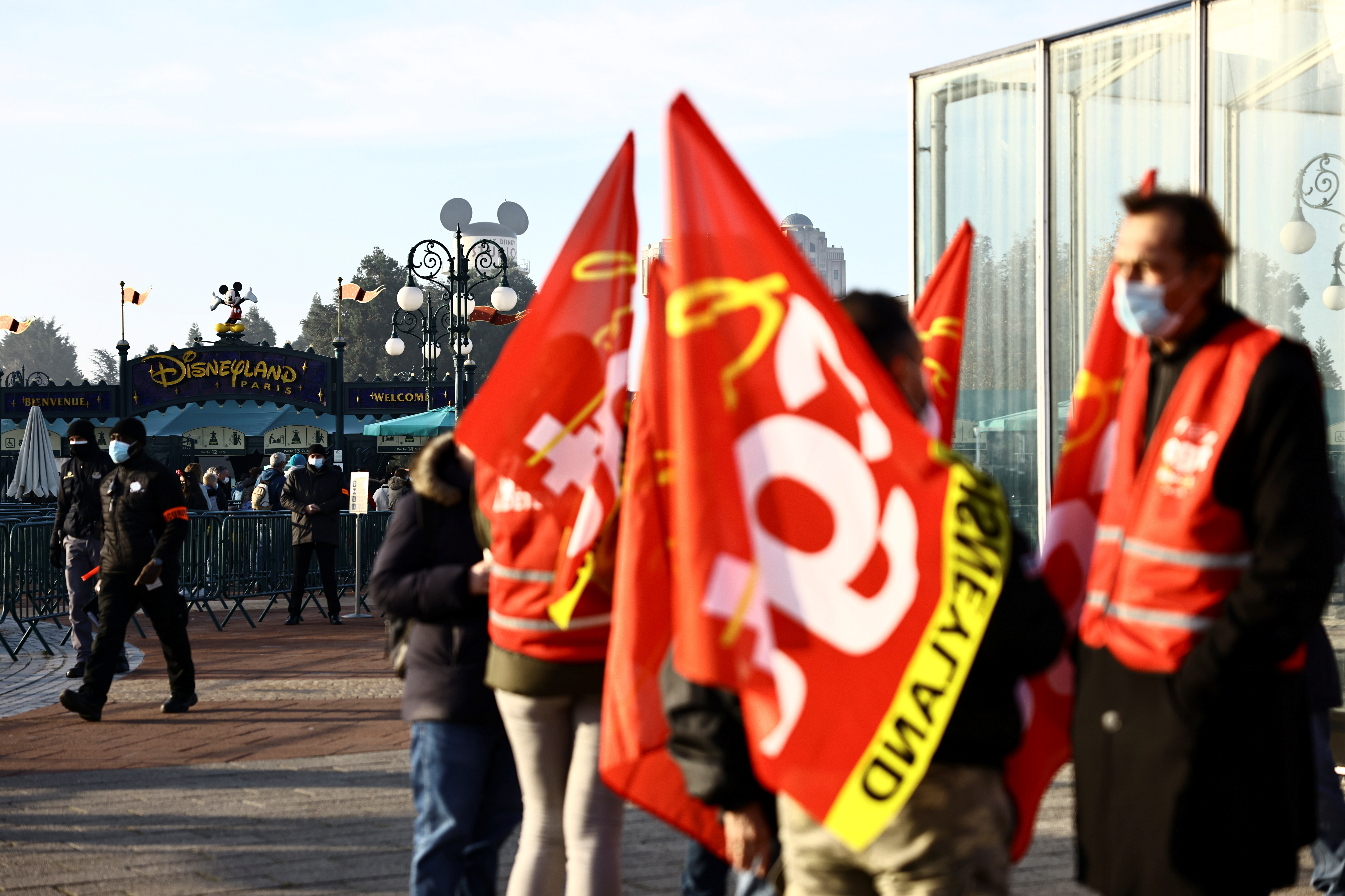 Disneyland Paris employees protest against their working conditions