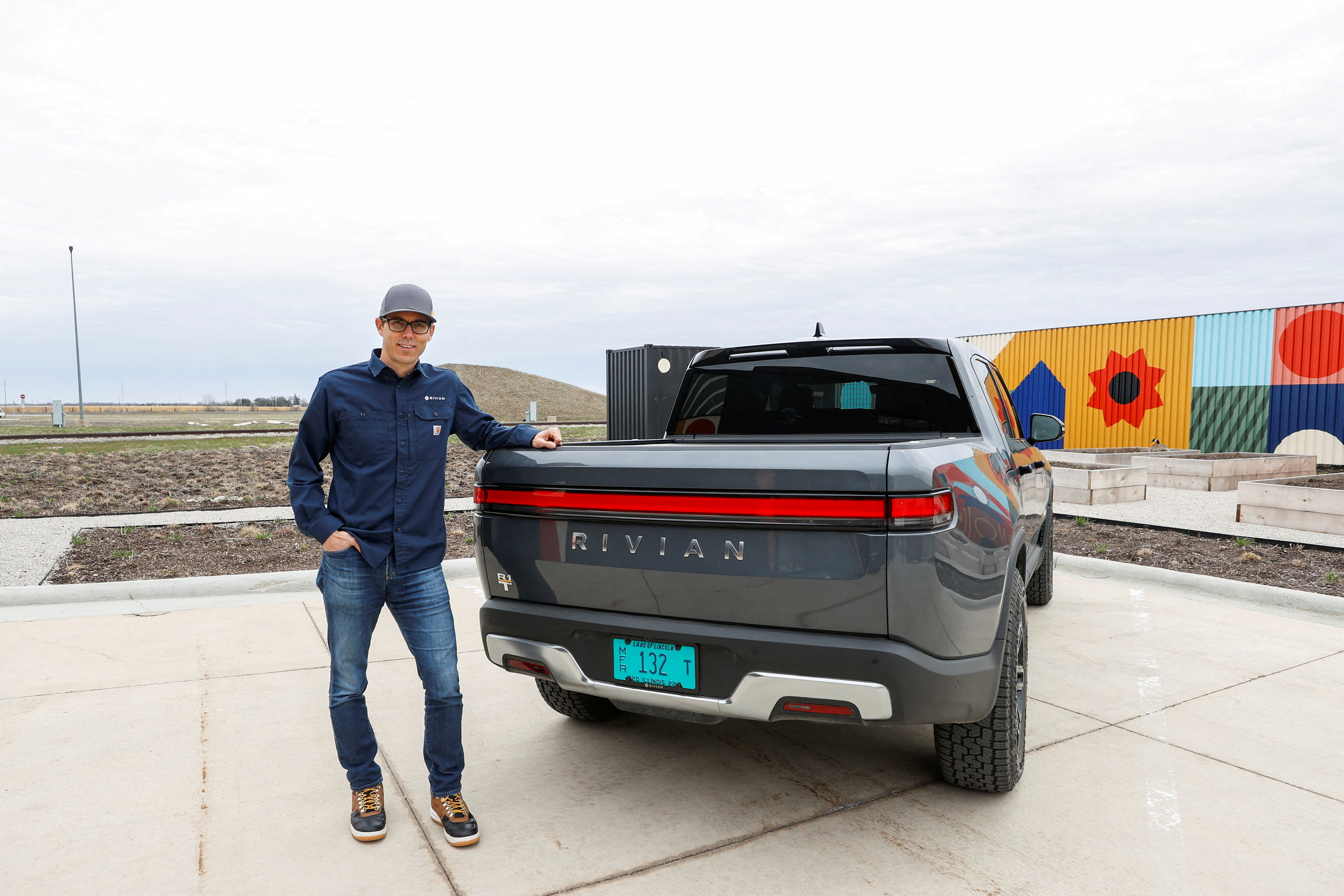 Startup Rivian Automotive's electric vehicle factory in Normal