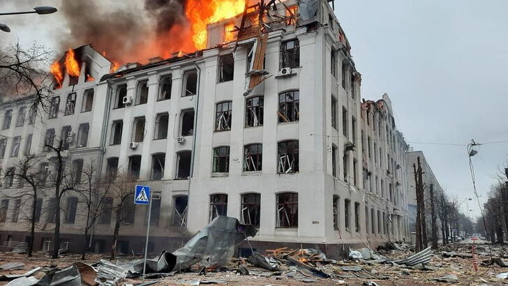 Shelling afretmath in Kharkiv